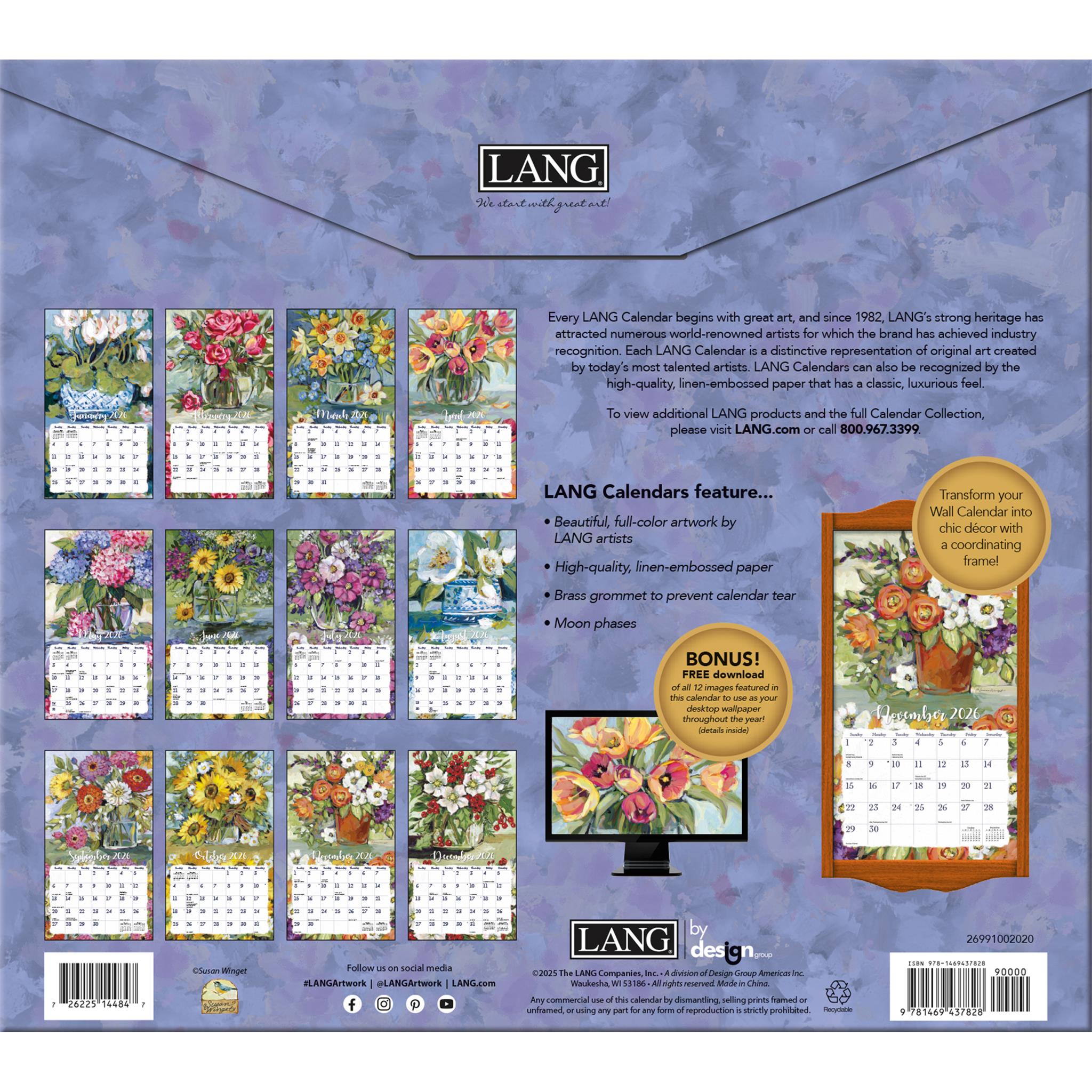 Gallery Florals 2026 Deluxe Wall Calendar - Online Only