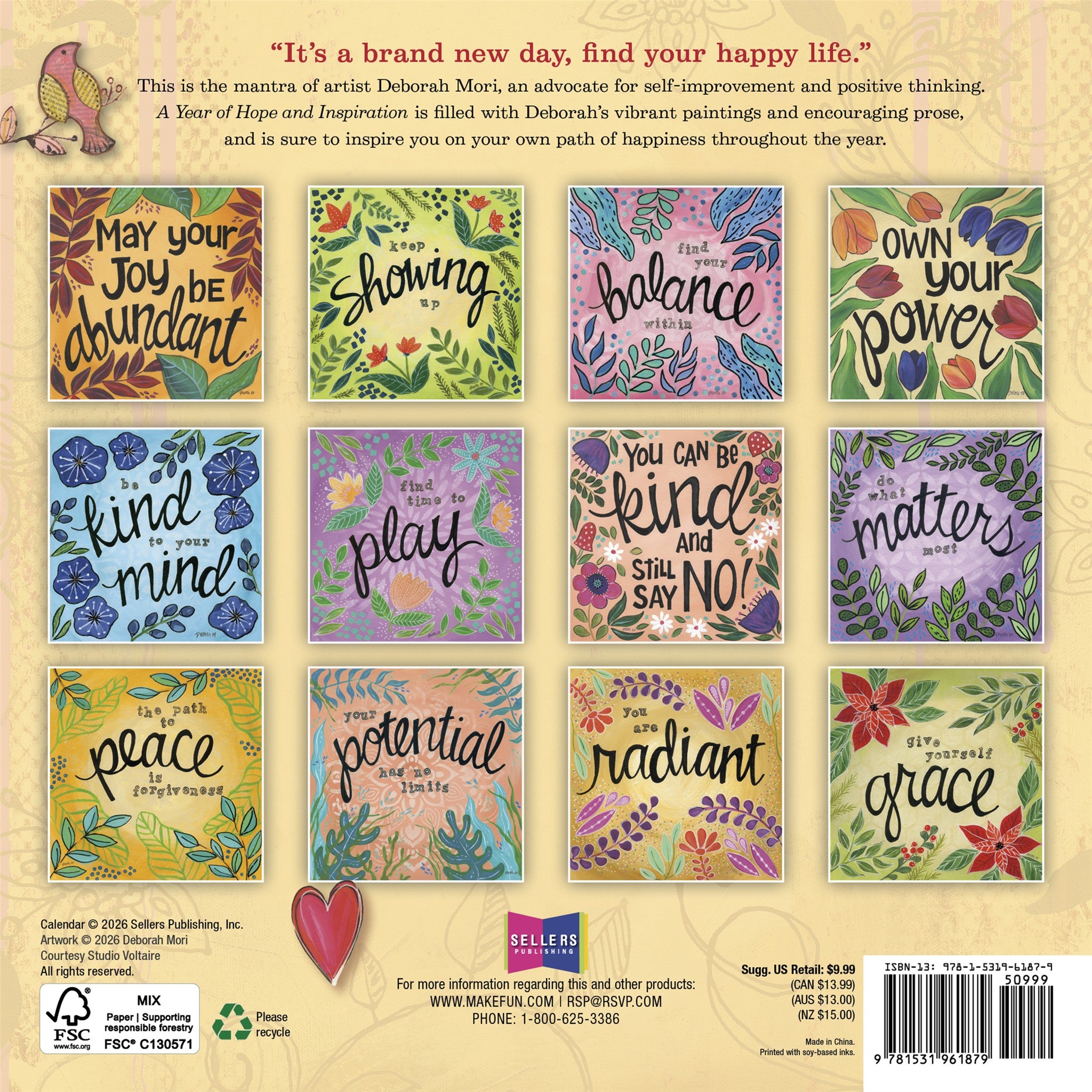 A Year of Hope and Inspiration 2027 Mini Calendar