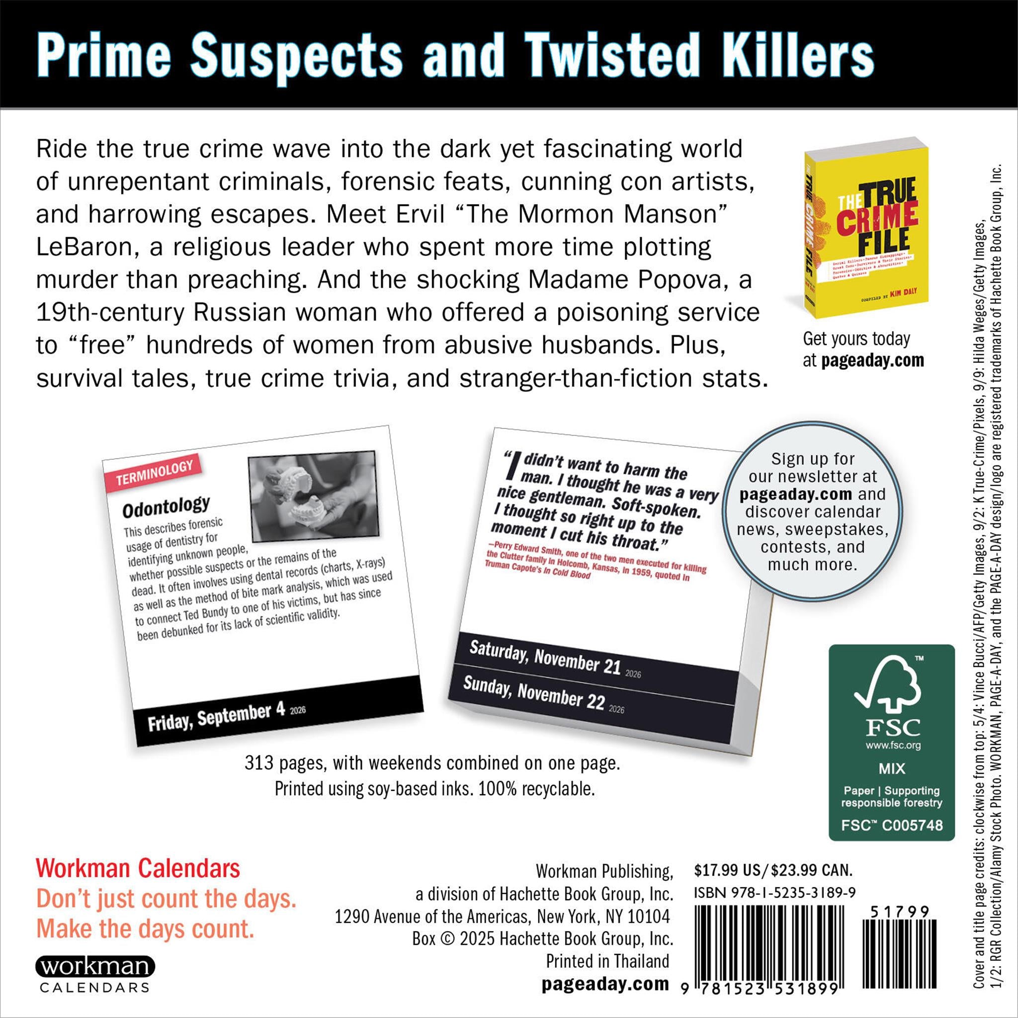 True Crime 365 2026 Box Calendar