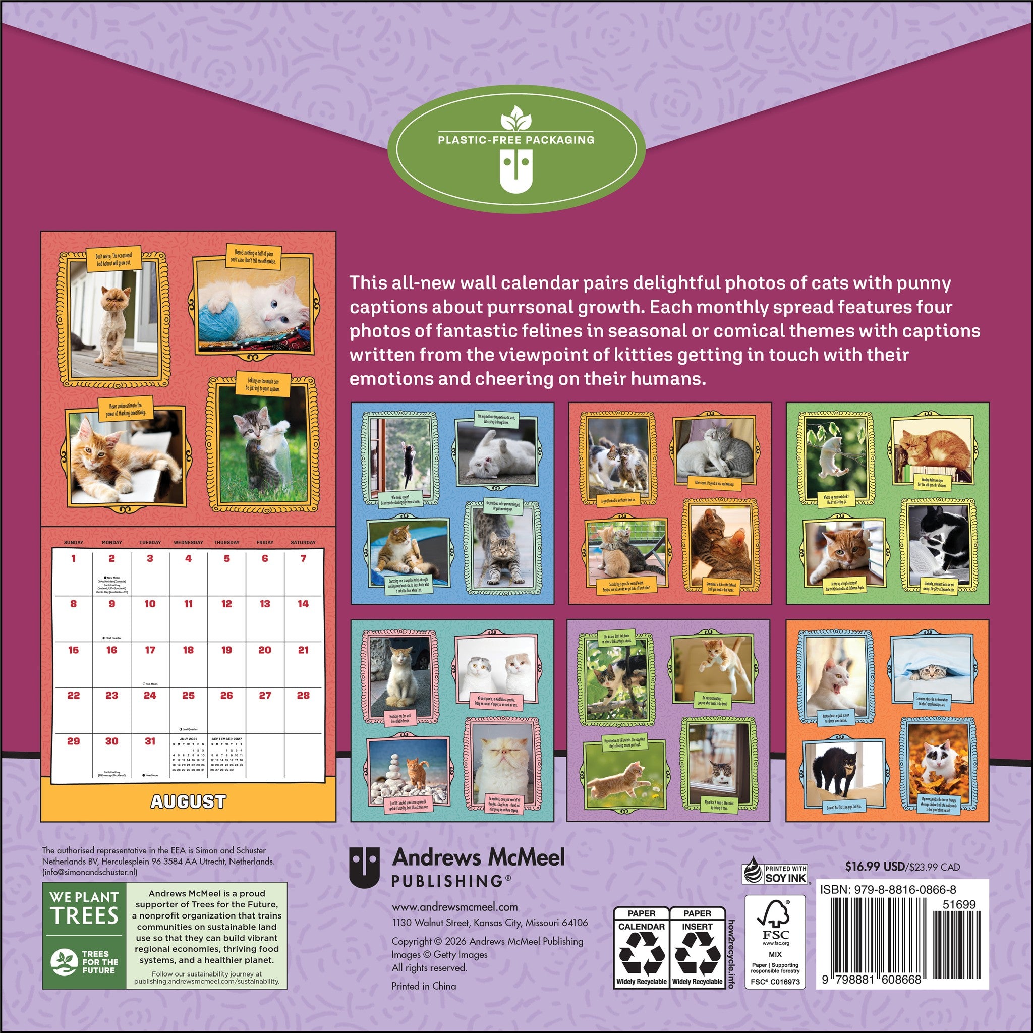 Cats Are Cheaper Than Therapy 2027 Wall Calendar
