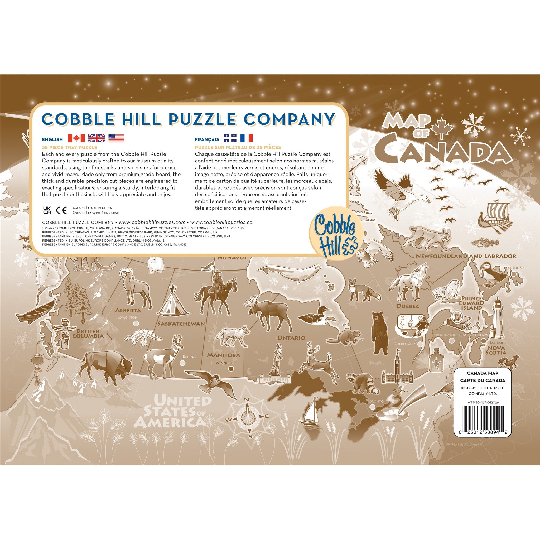 Canada Map 35 Piece Tray Puzzle