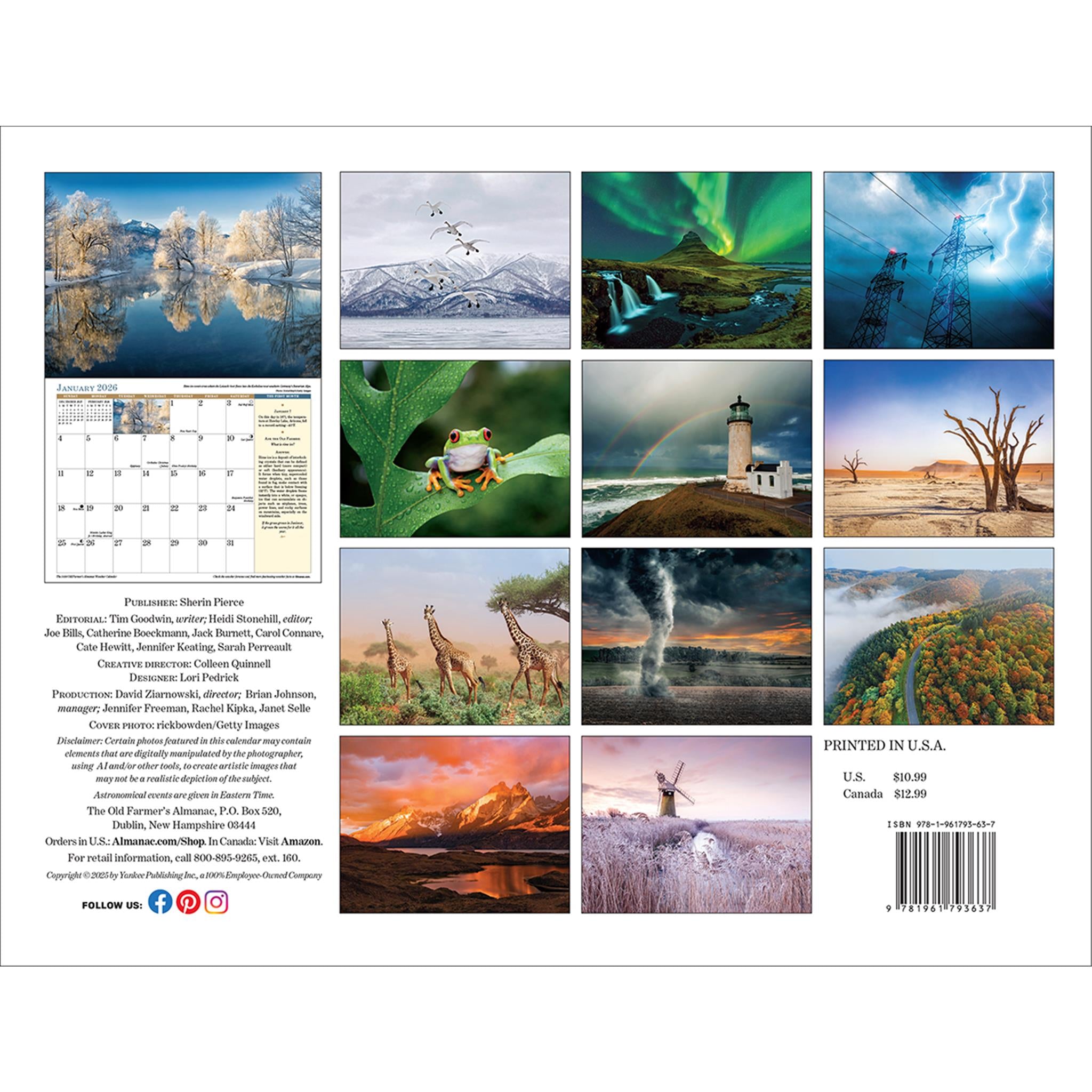 Old Farmers Almanac Weather 2026 Wall Calendar