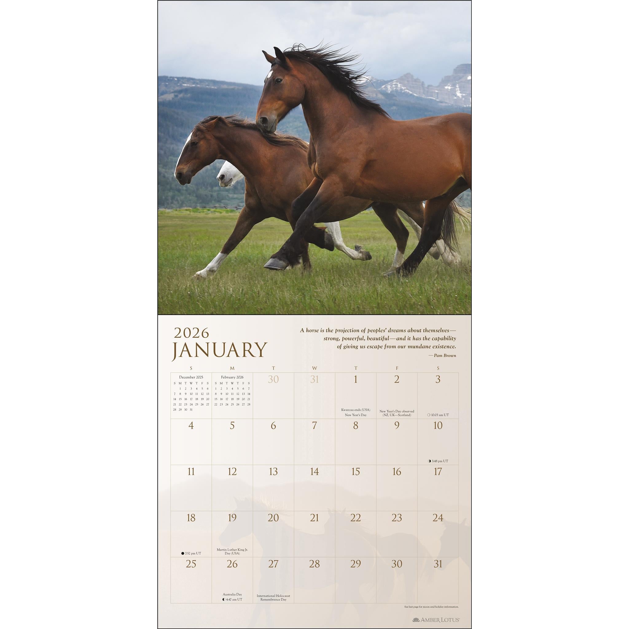 Spirit Horses 2026 Wall Calendar