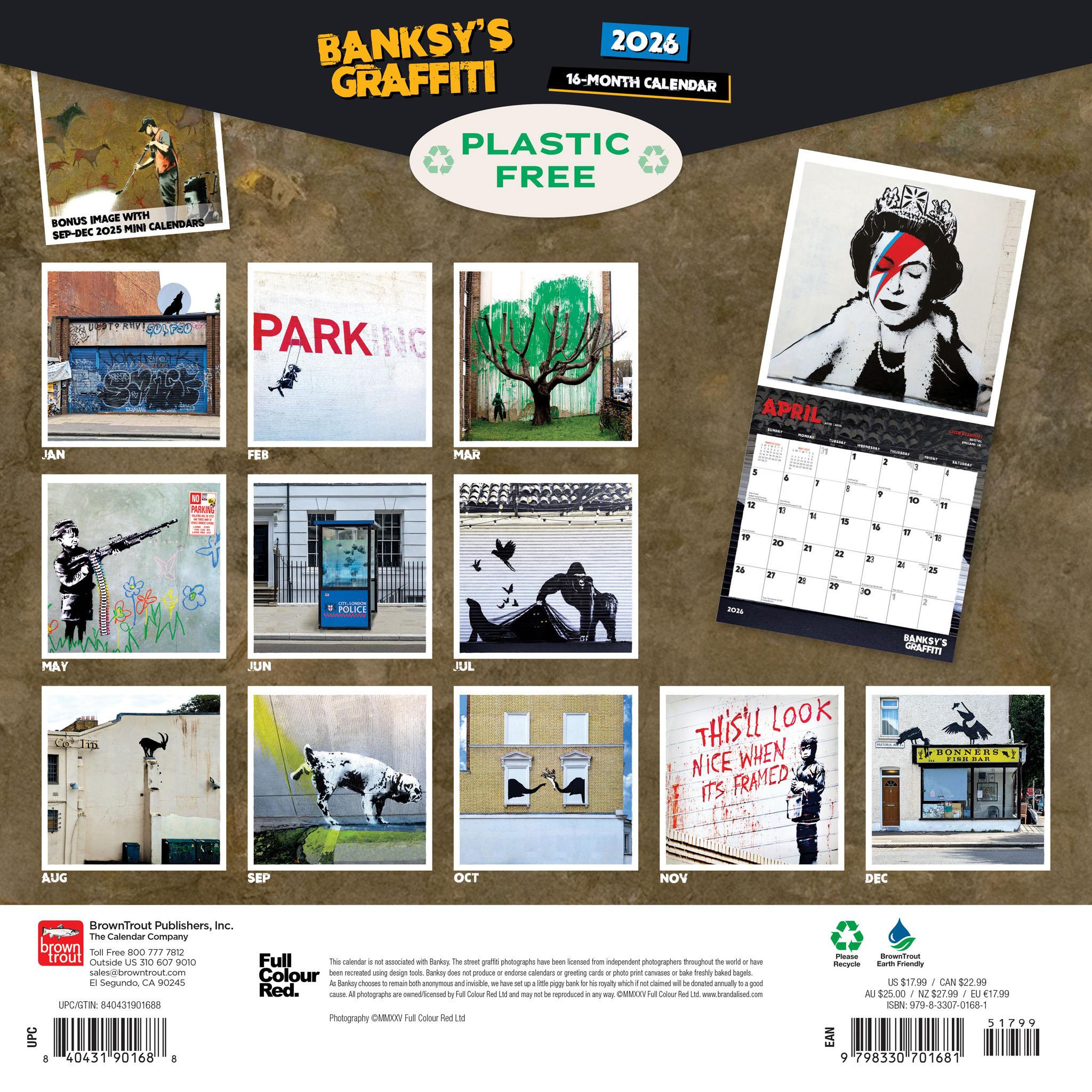 Banksy Graffiti 2026 Wall Calendar