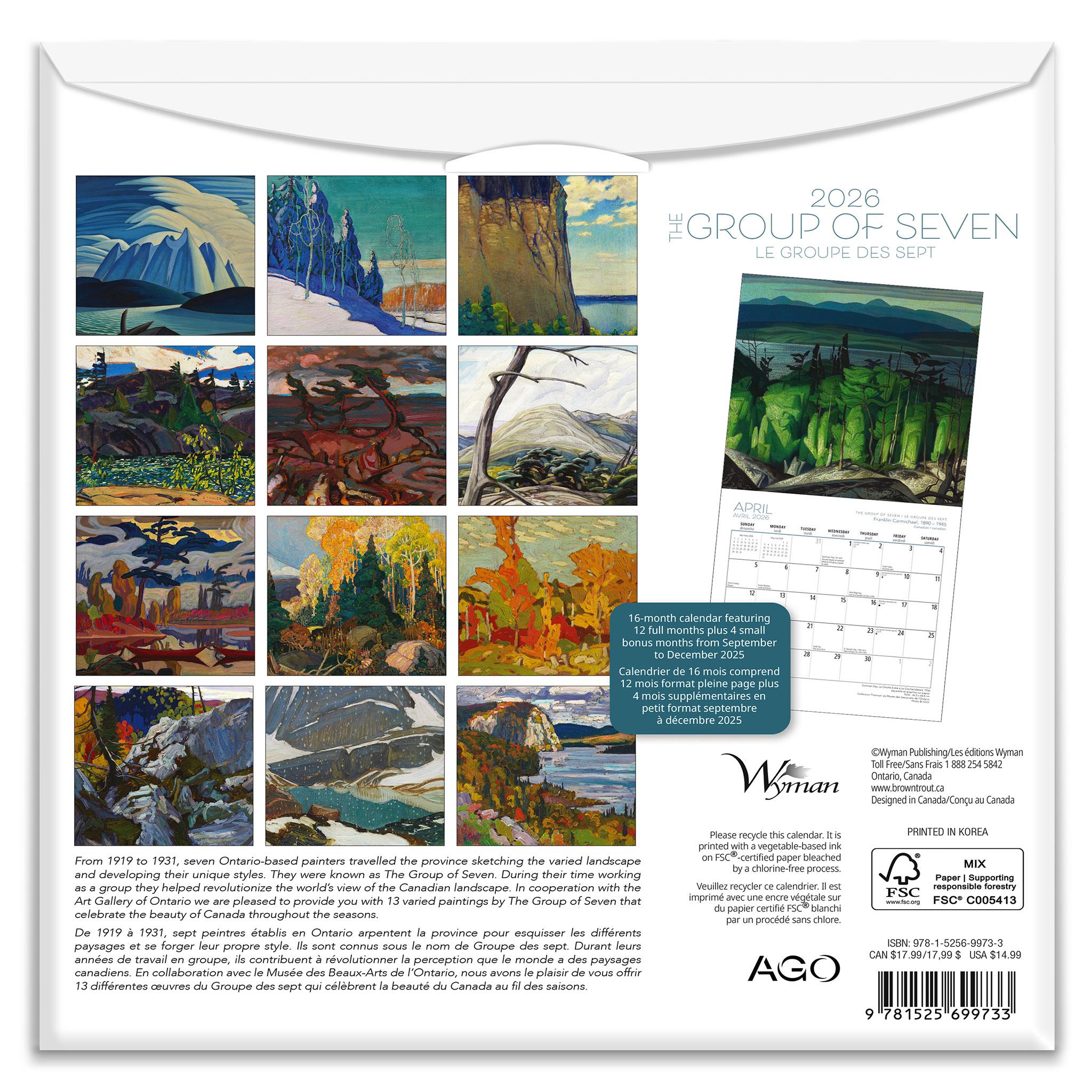 Group Of Seven AGO Medium 2026 Mini Calendar