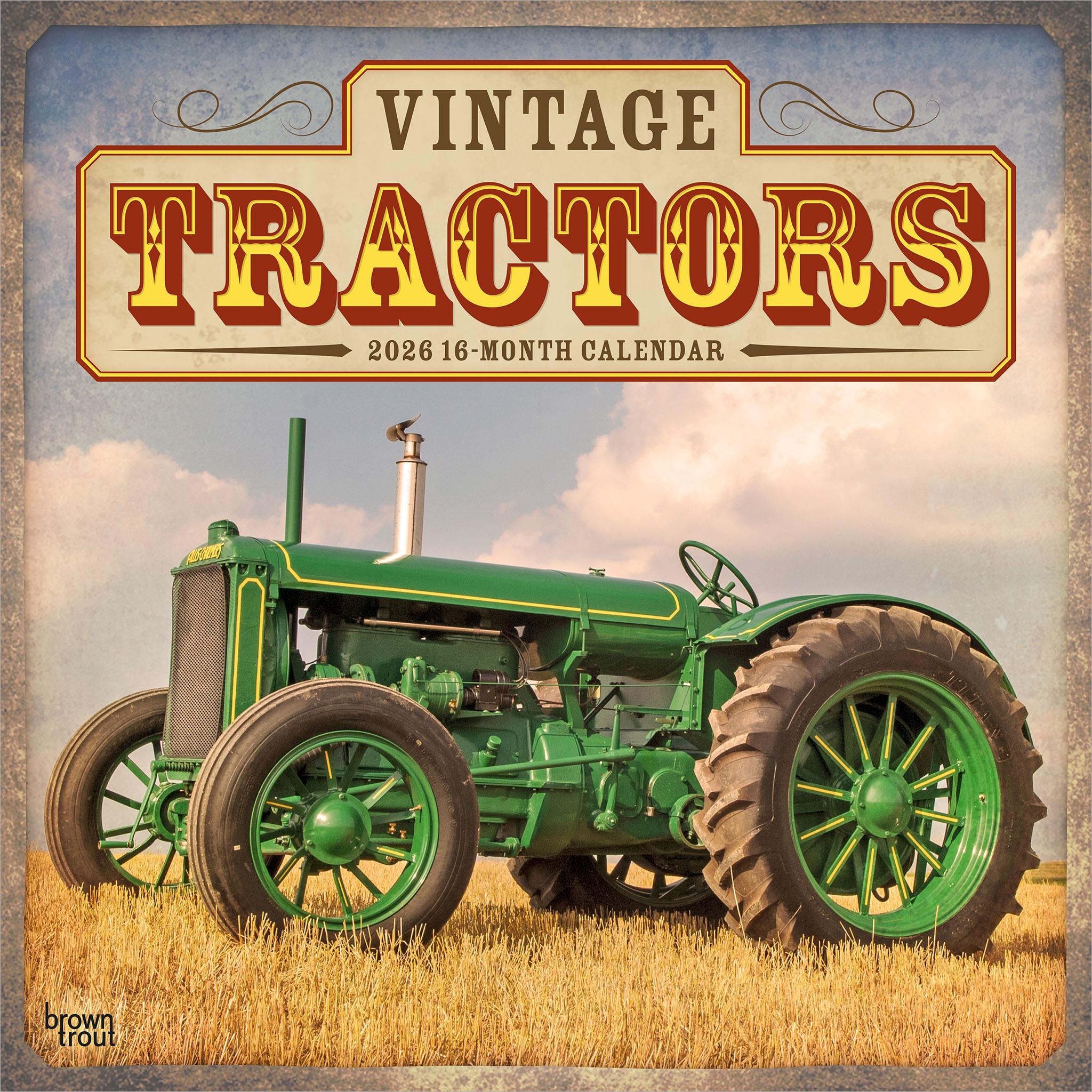 Vintage Tractors 2026 Wall Calendar - Online Only