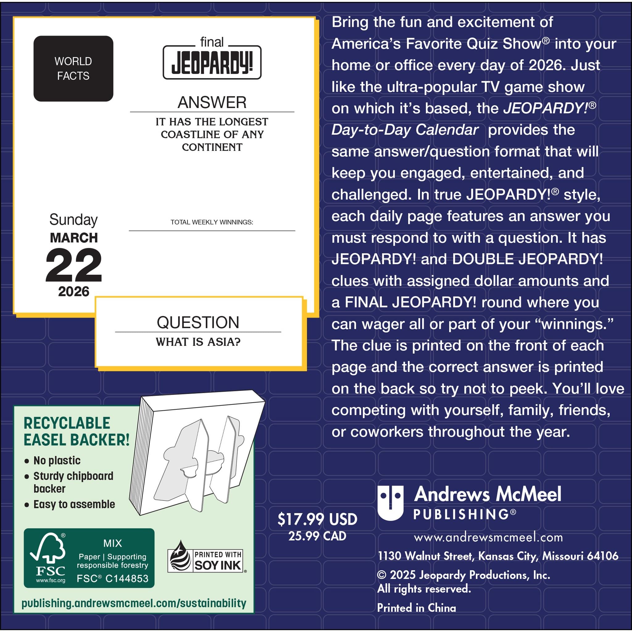 Jeopardy! 2026 Box Calendar