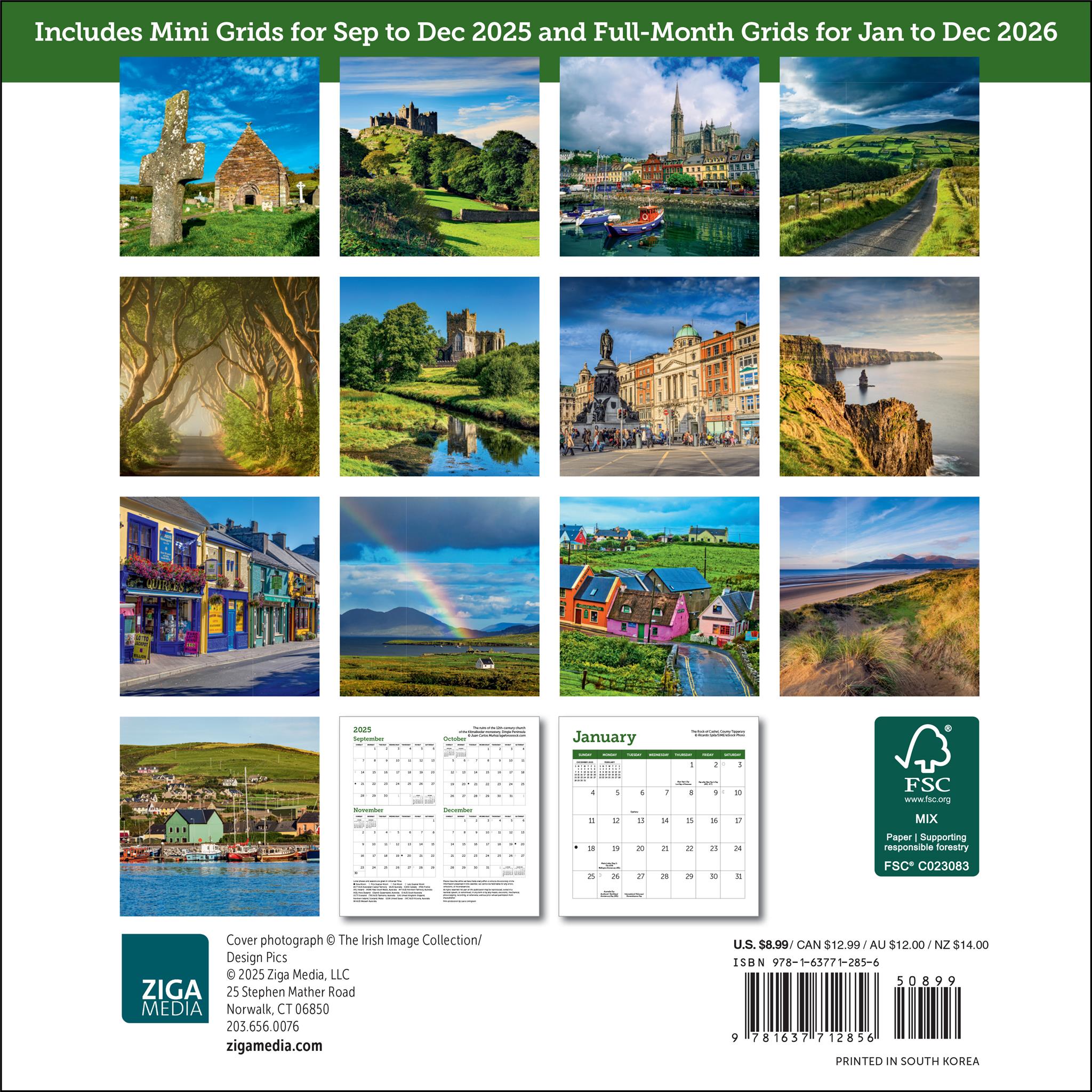 Ireland 2026 Mini Calendar - Calendar Club Canada