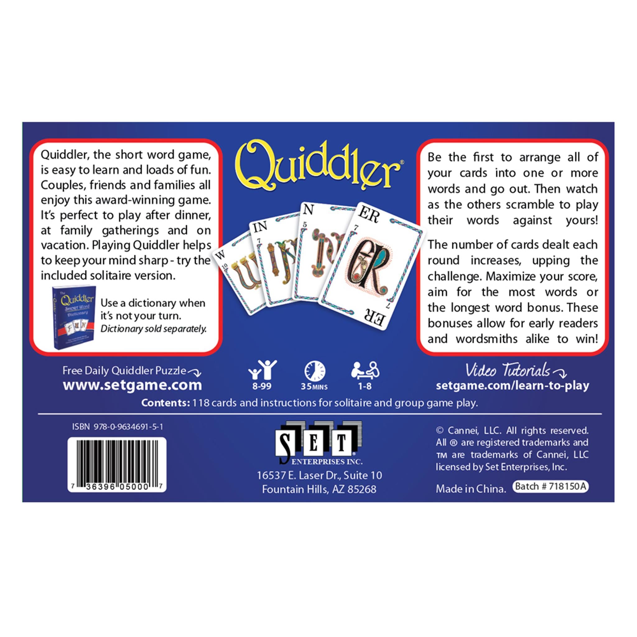 Quiddler Card Game - Calendar Club Canada