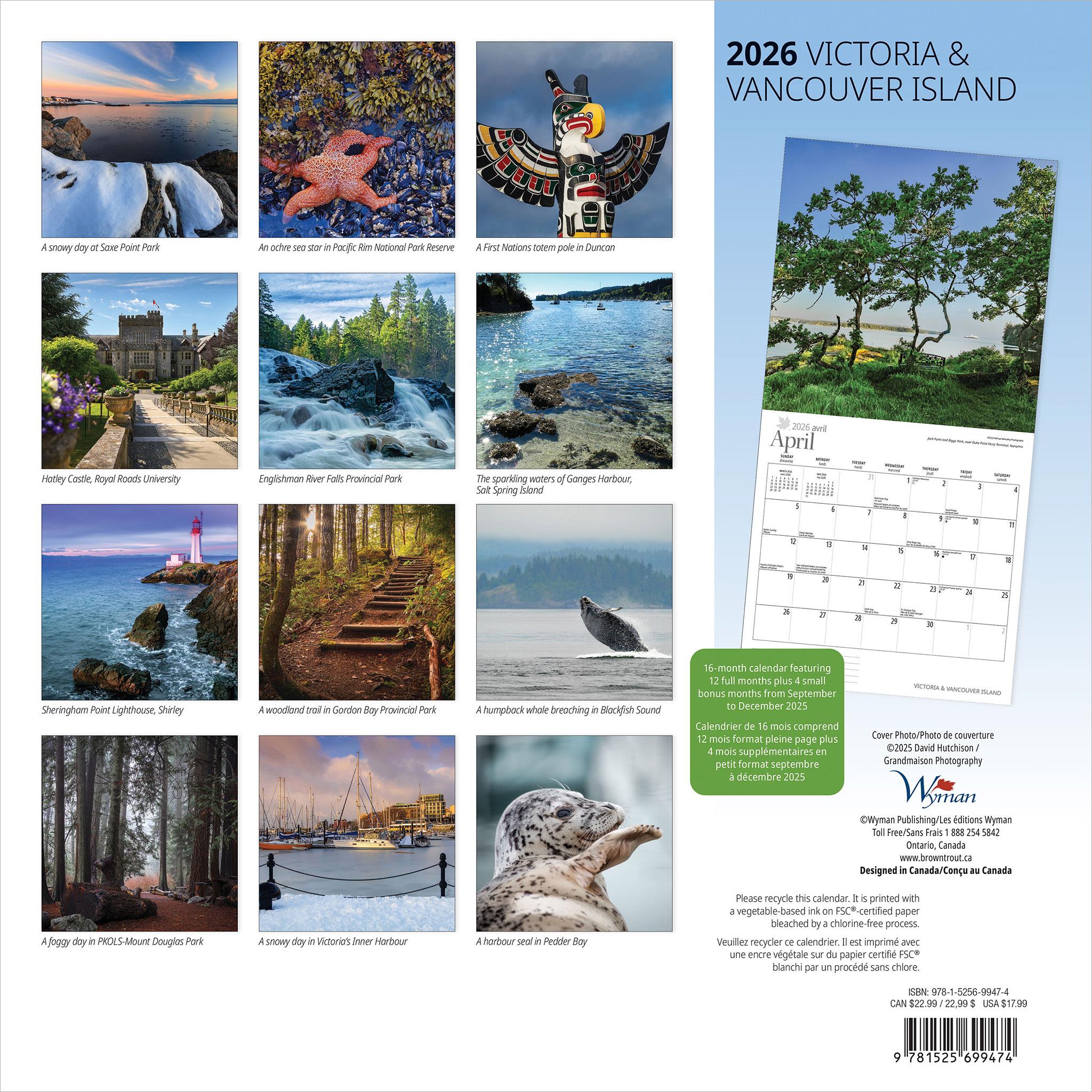 Victoria And Vancouver Island 2026 Wall Calendar