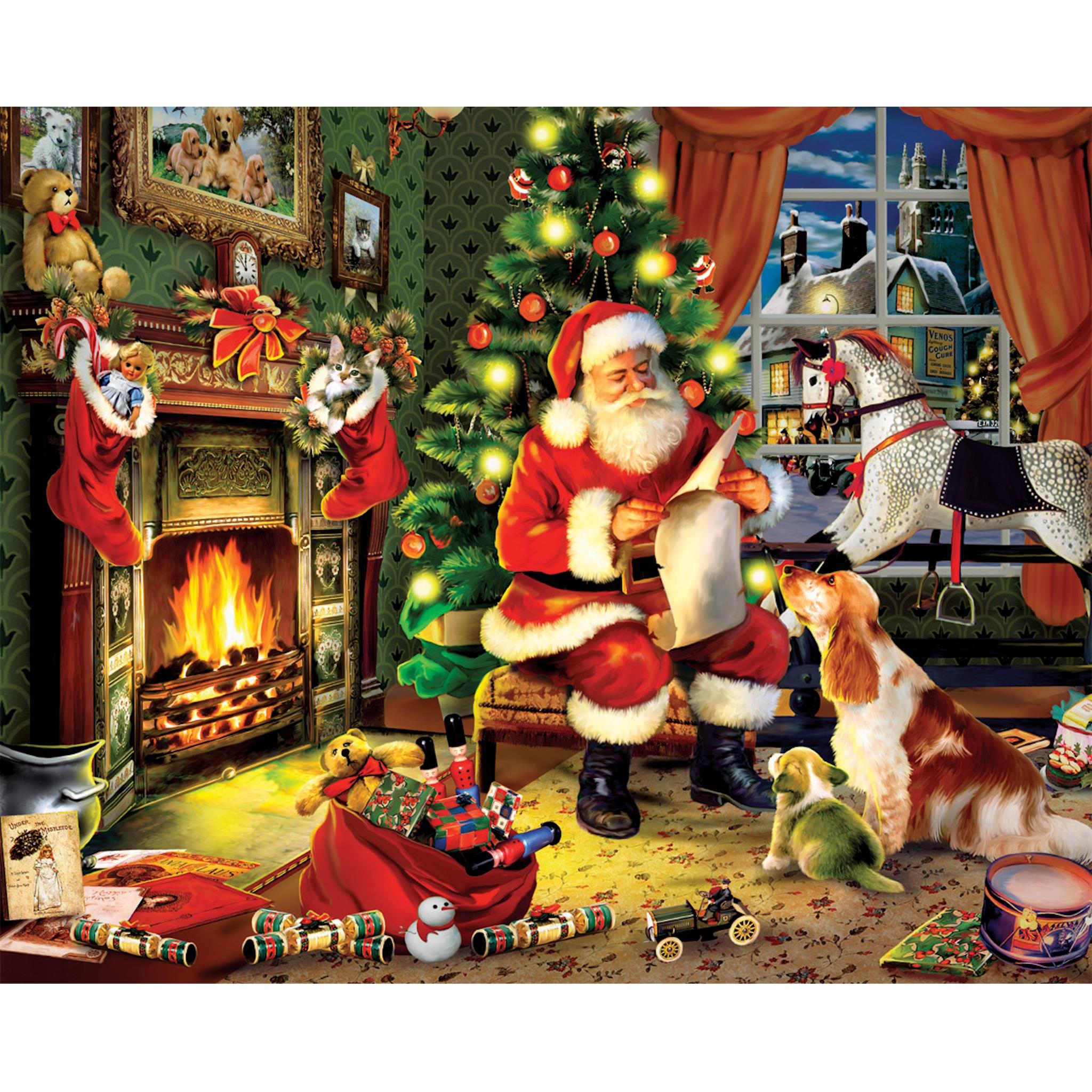 Checking It Twice 1000 Piece Puzzle White Mountain - Calendar Club Canada