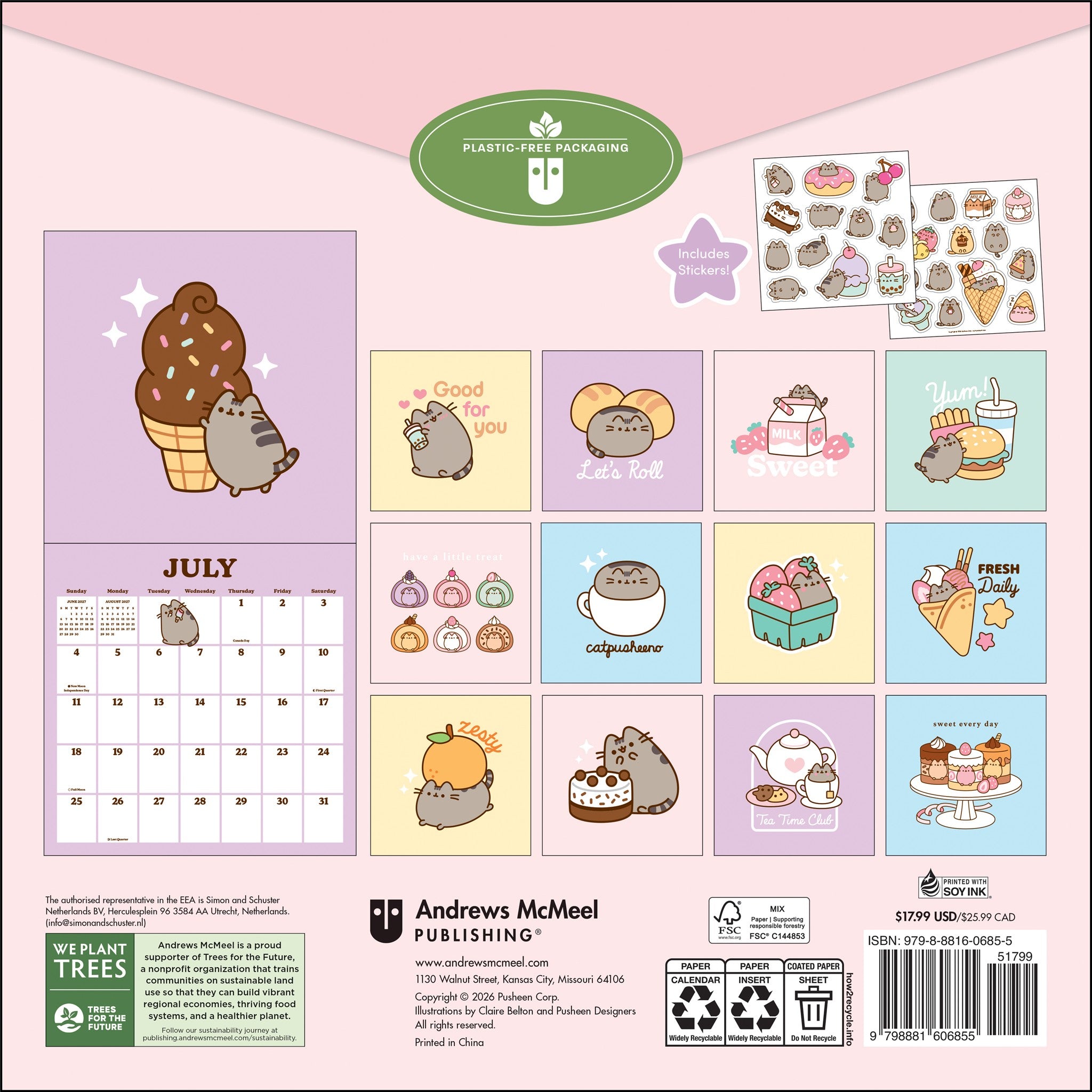 Pusheen 2027 Wall Calendar