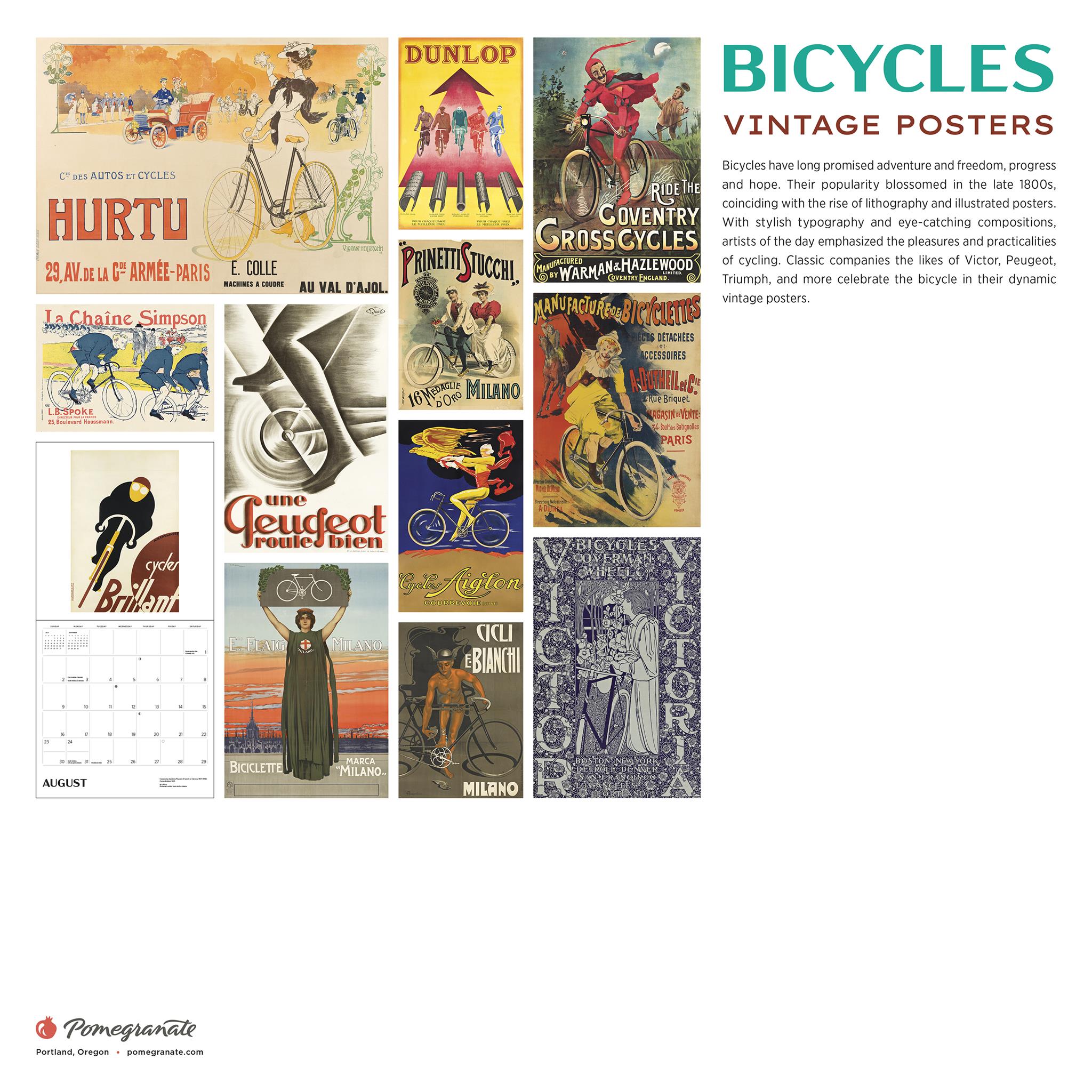 Bicycles Vintage Posters 2026 Wall Calendar - Online Only