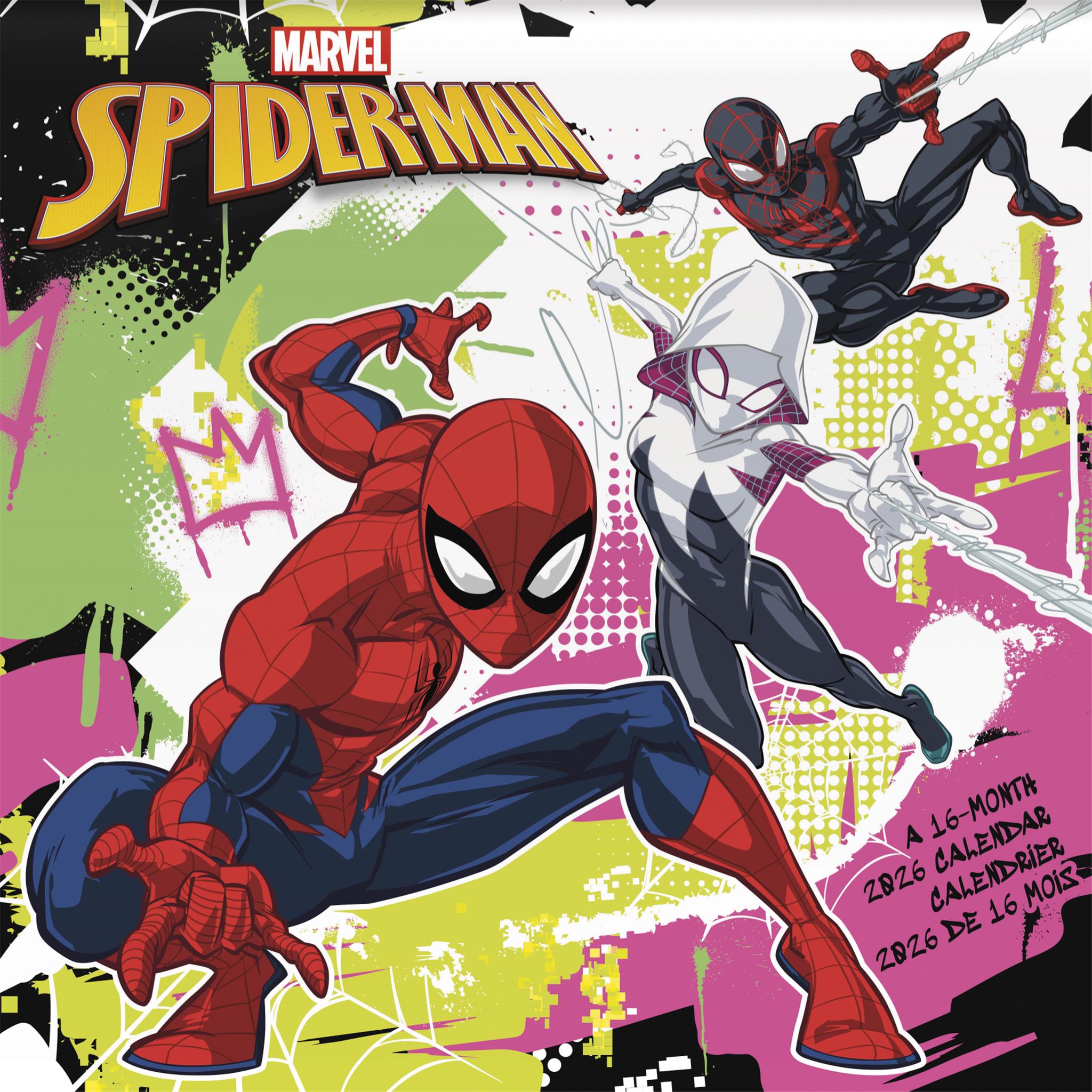 Spider Man Bilingual 2026 Wall Calendar