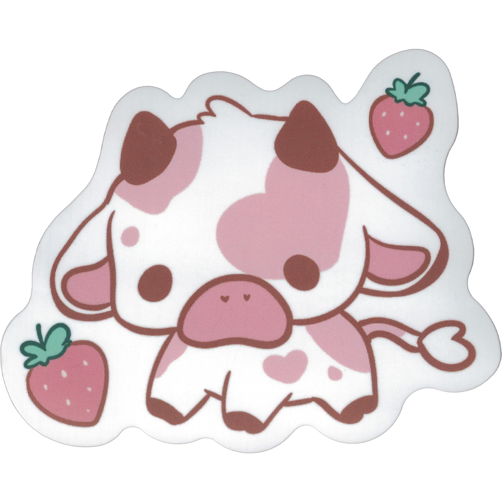 Strawberry Cow Vinyl Sticker - Calendar Club Canada