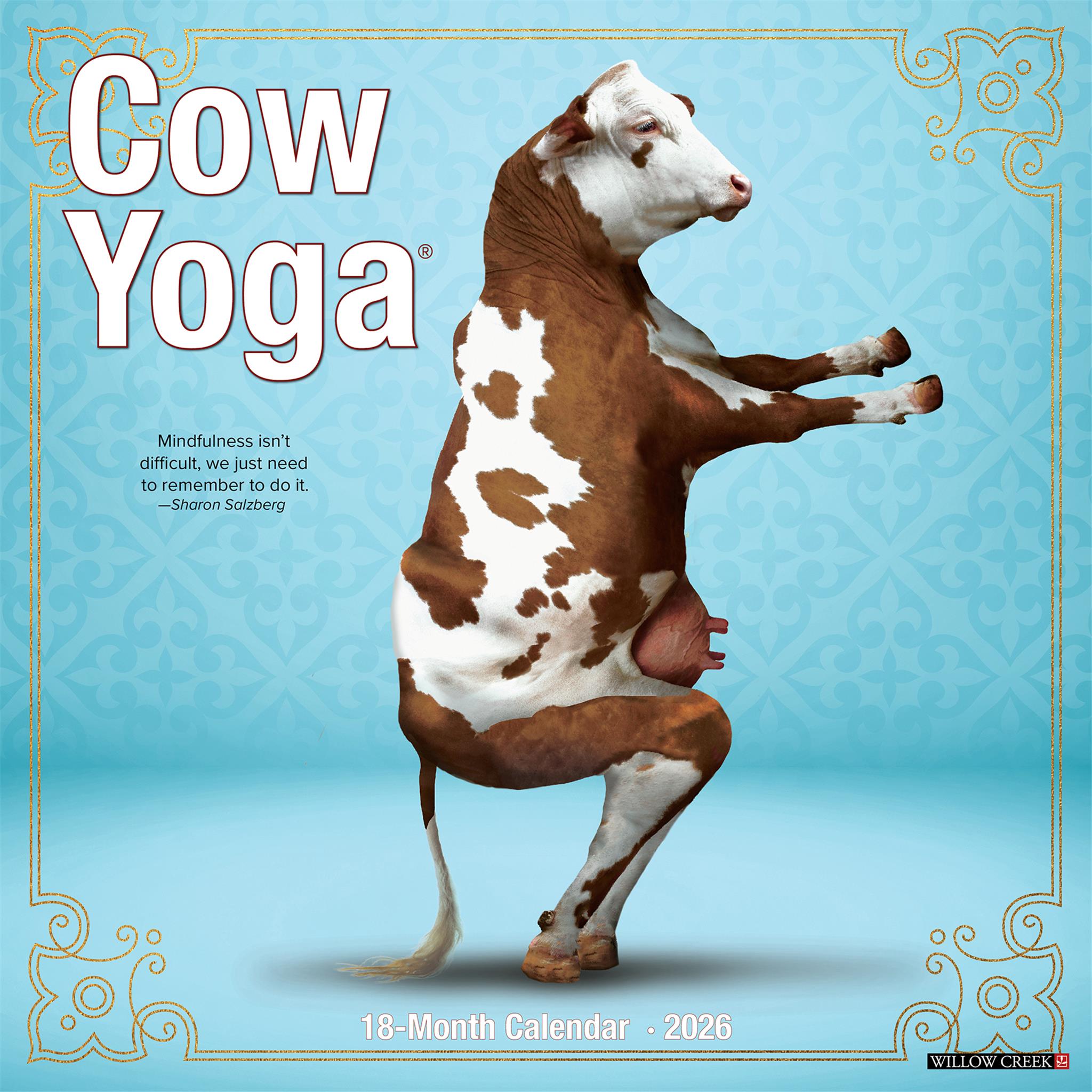 Cow Yoga 2026 Wall Calendar