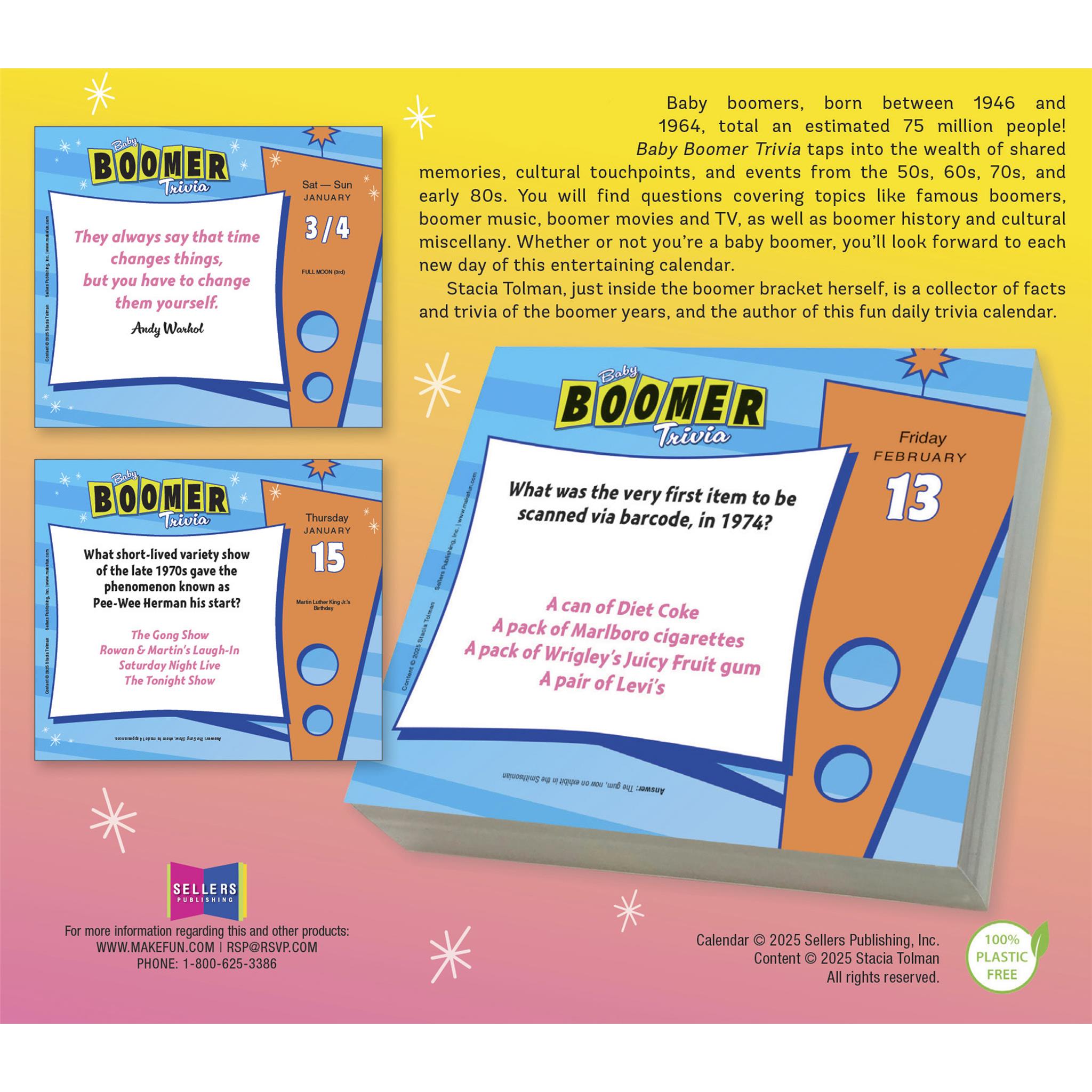 Baby Boomer Trivia 2026 Box Calendar - Online Only