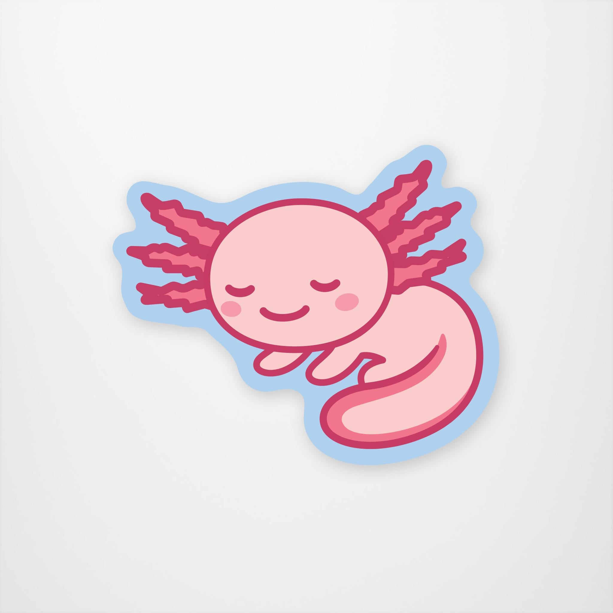 Sleepy Axolotl Vinyl Sticker - Calendar Club Canada