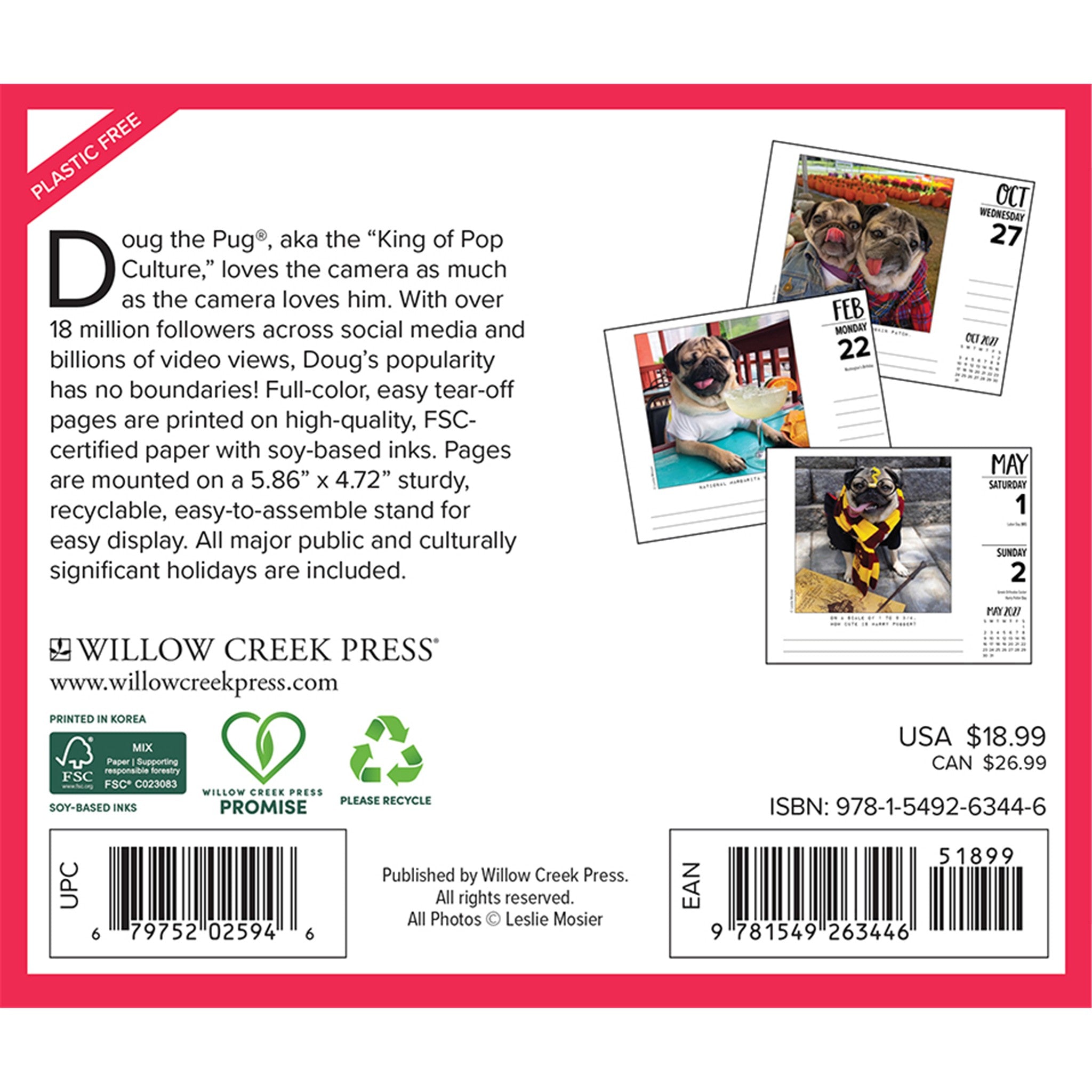 Doug the Pug 2027 Box Calendar