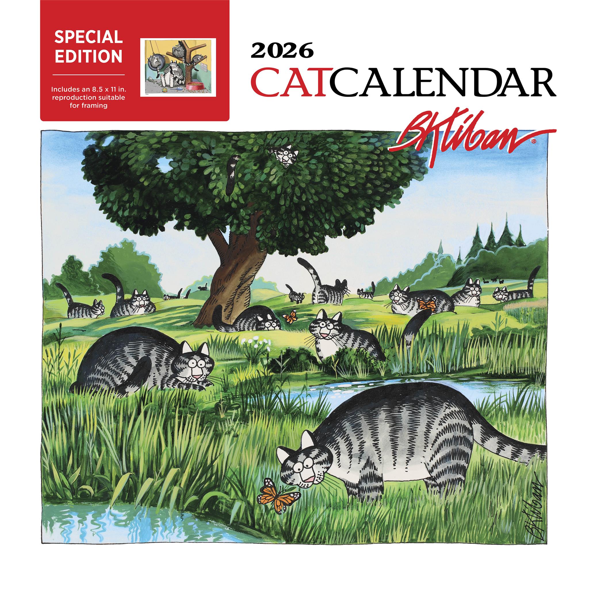 B Kliban Cat 2026 Special Edition Wall Calendar with Print