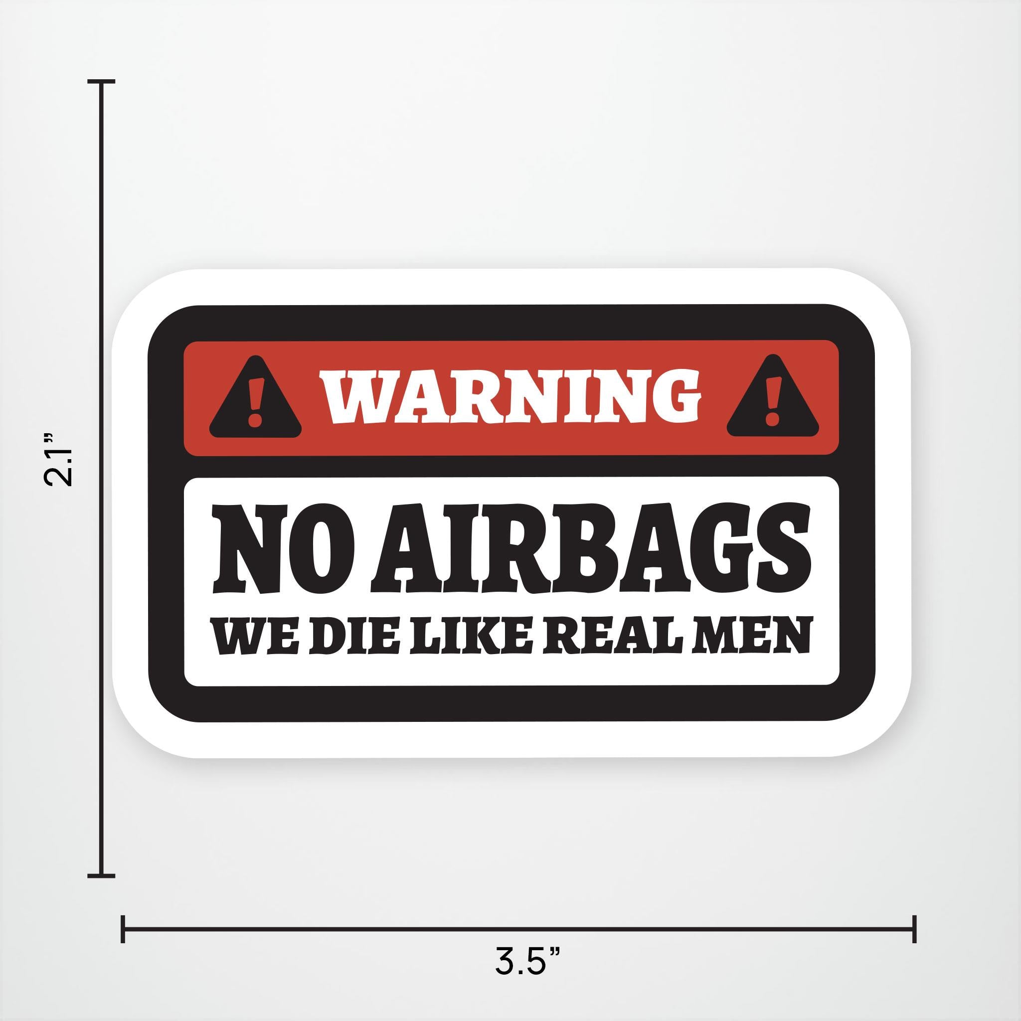 Warning No Airbags Exclusive Vinyl Sticker