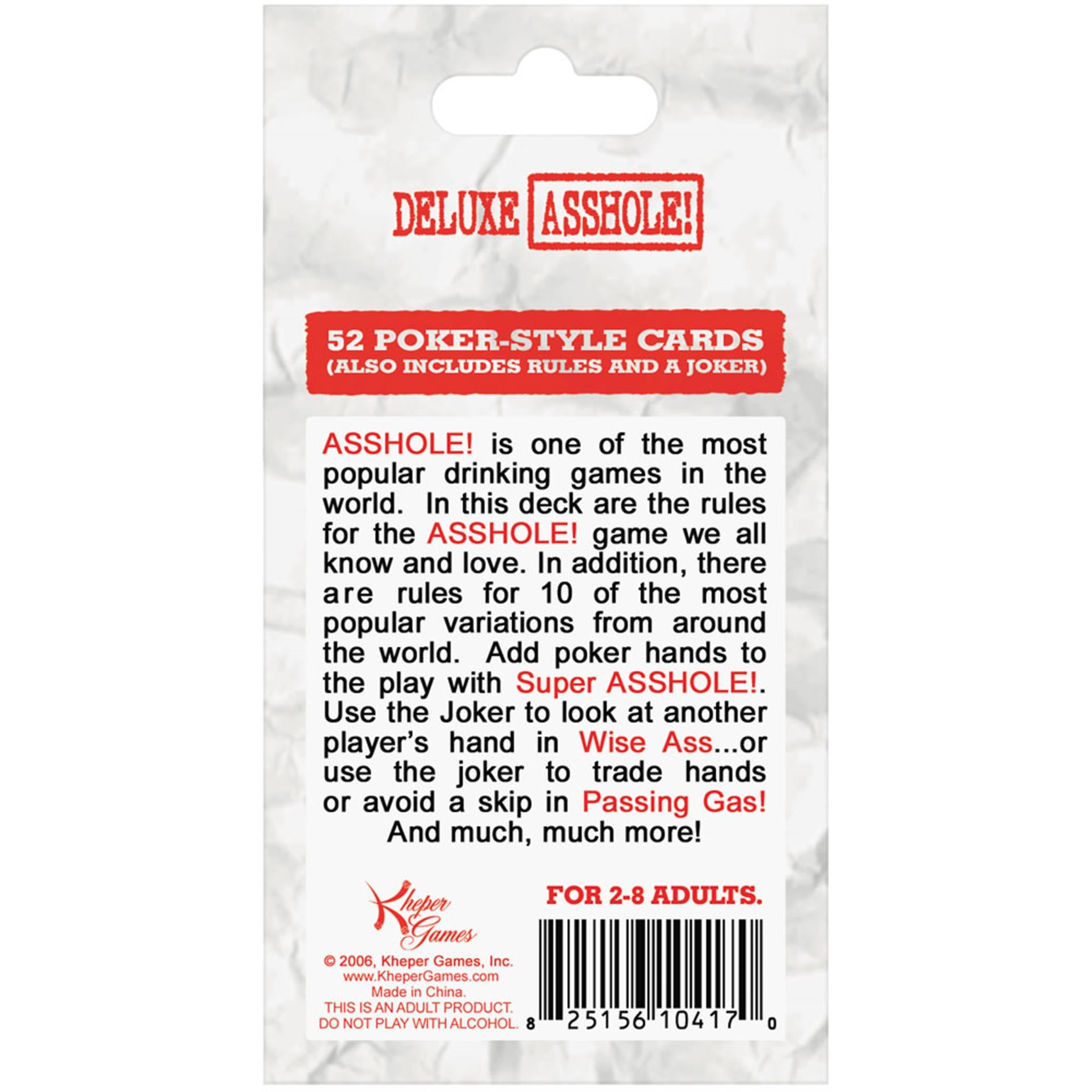 Deluxe Asshole Card Game - Calendar Club Canada