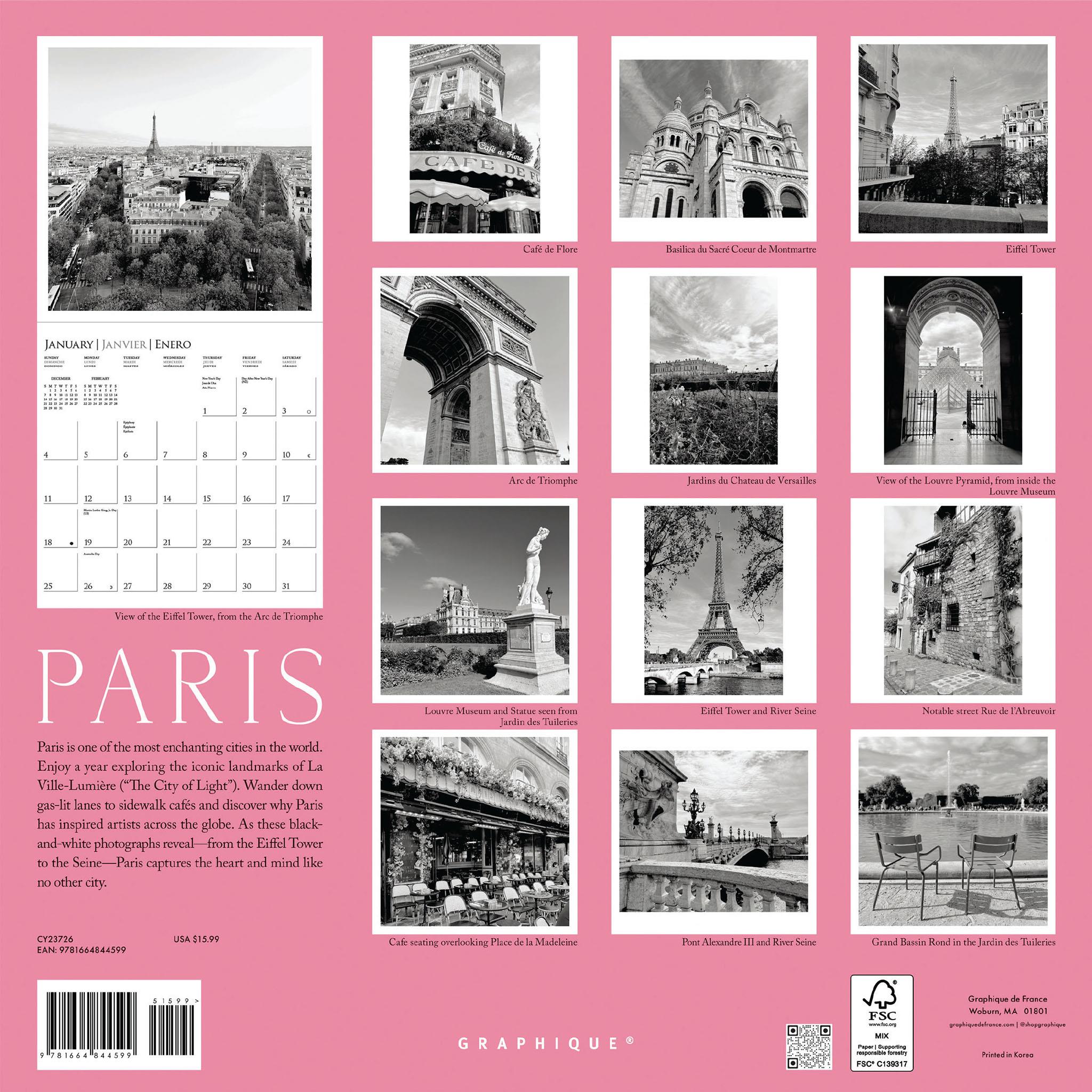 Paris 2026 Wall Calendar - Online Only