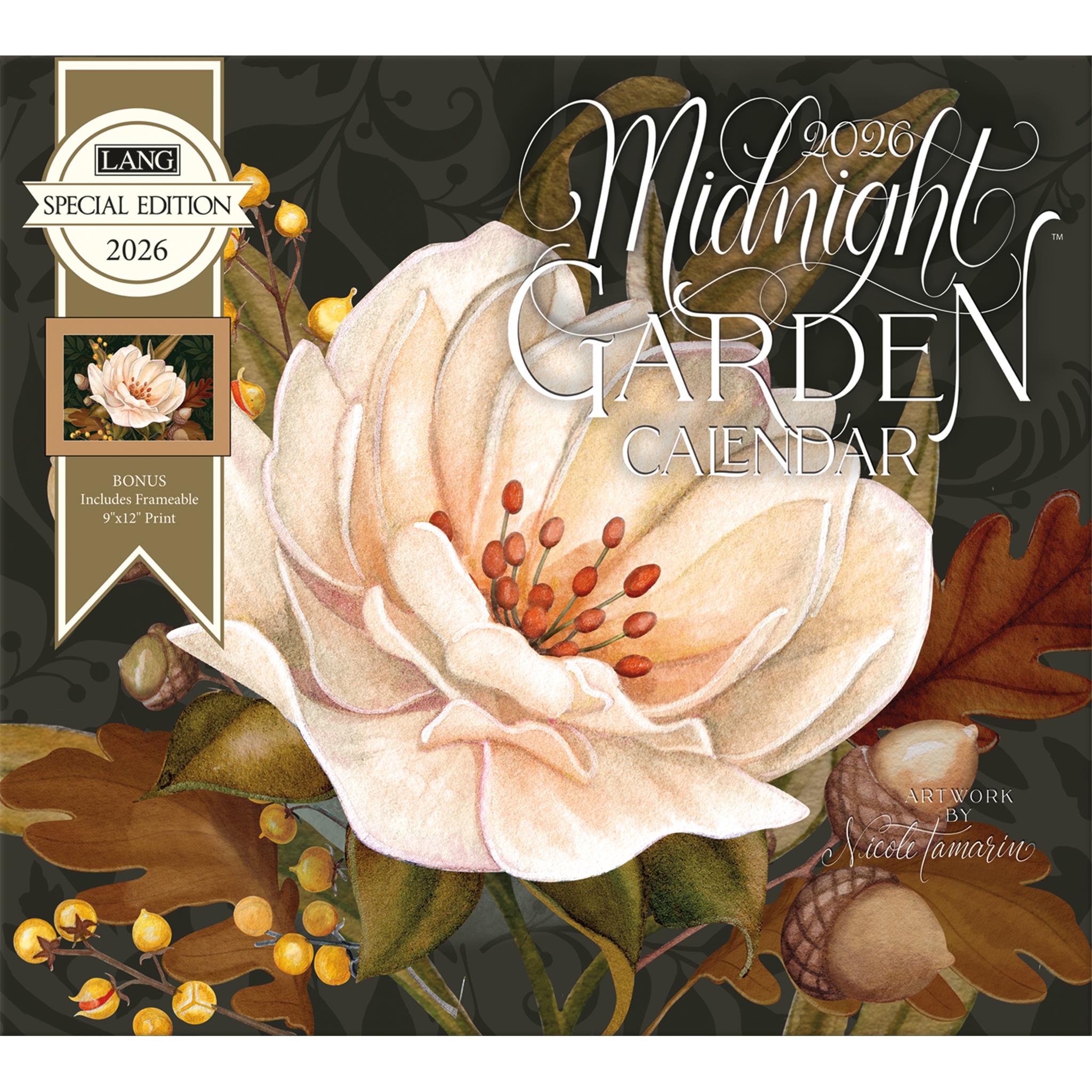 Midnight Garden 2026 Special Edition Wall Calendar with Print