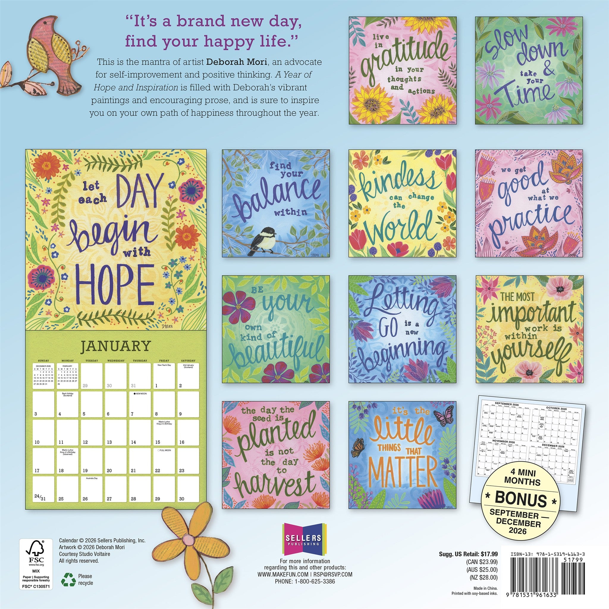 A Year of Hope and Inspiration 2027 Wall Calendar