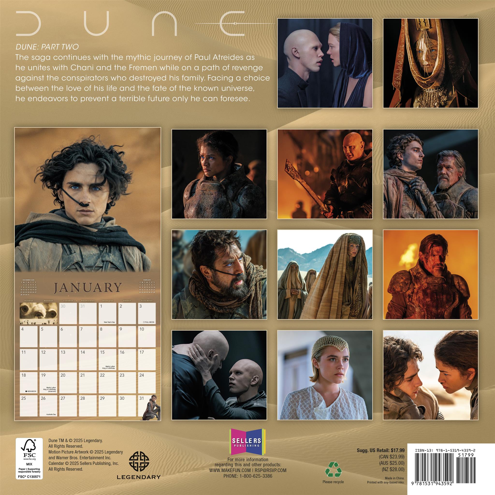 DUNE 2026 Wall Calendar