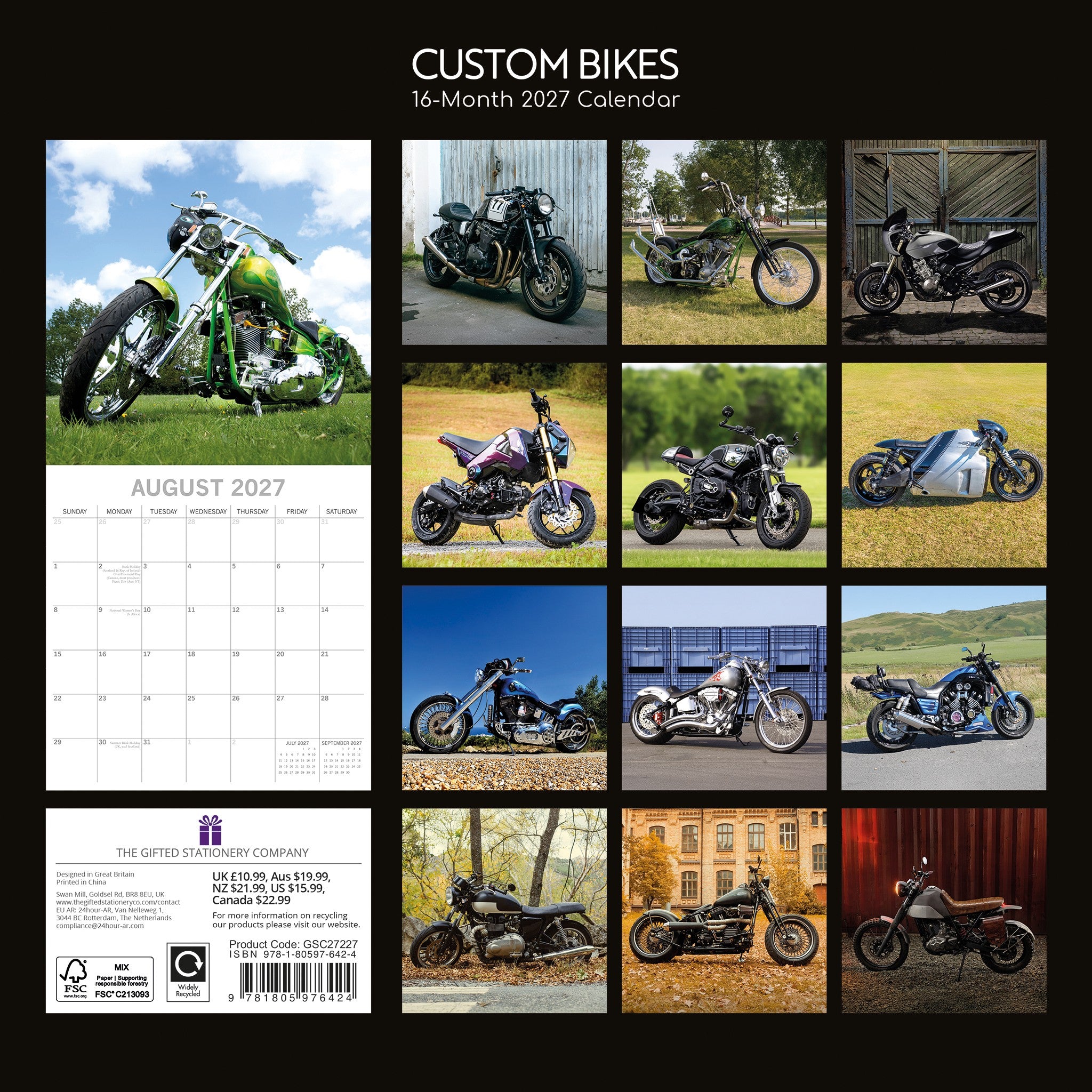 Custom Bikes 2027 Wall Calendar