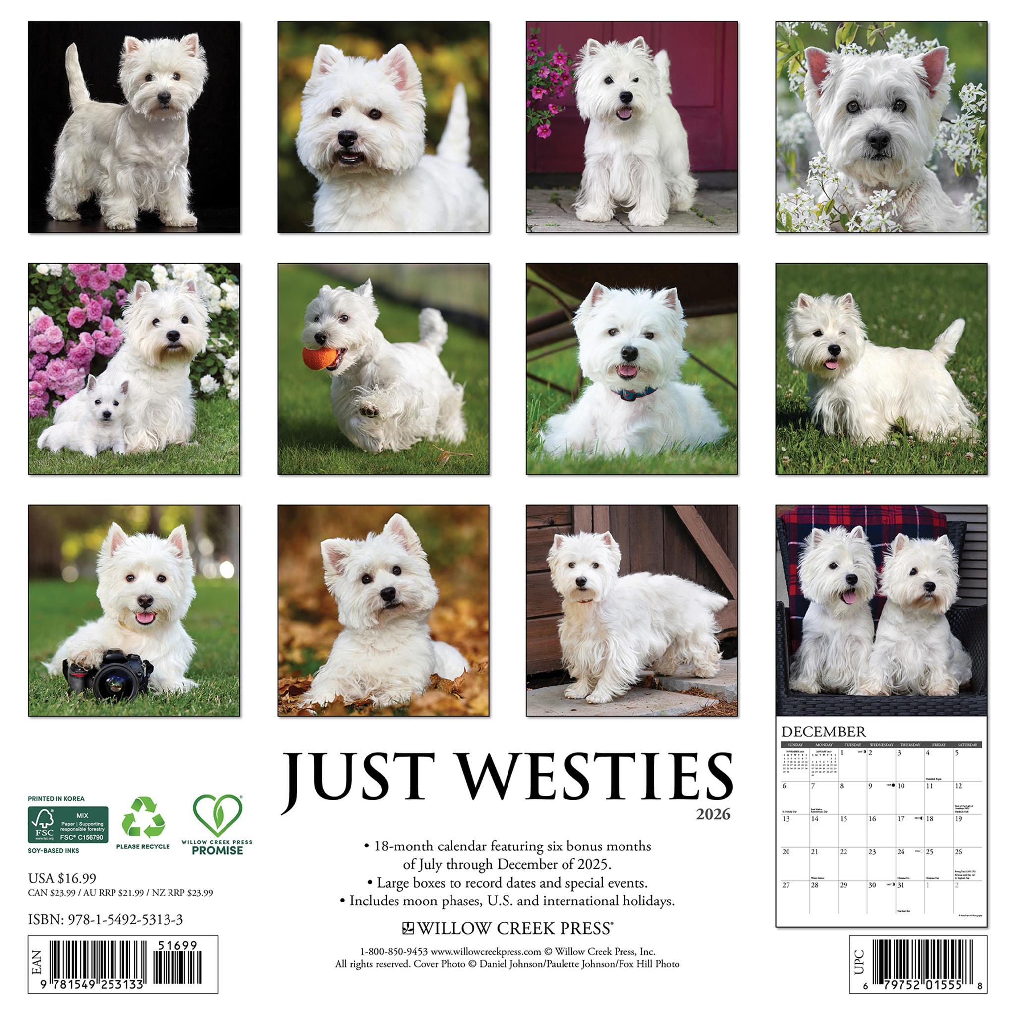 Westies 2026 Just Wall Calendar - Online Only