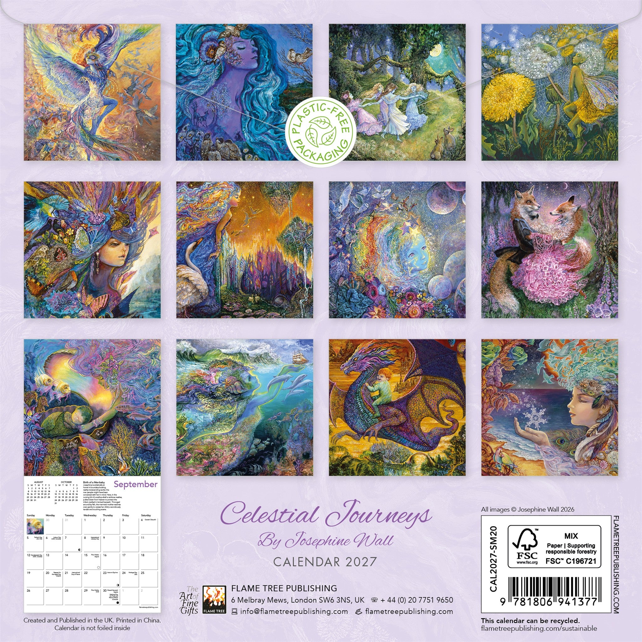 Celestial Journeys by Josephine Wall 2027 Mini Calendar
