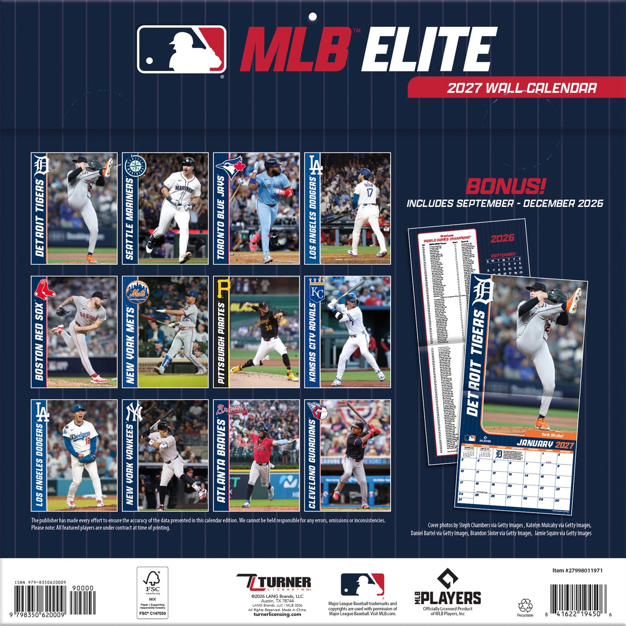 MLB Elite 2027 Wall Calendar