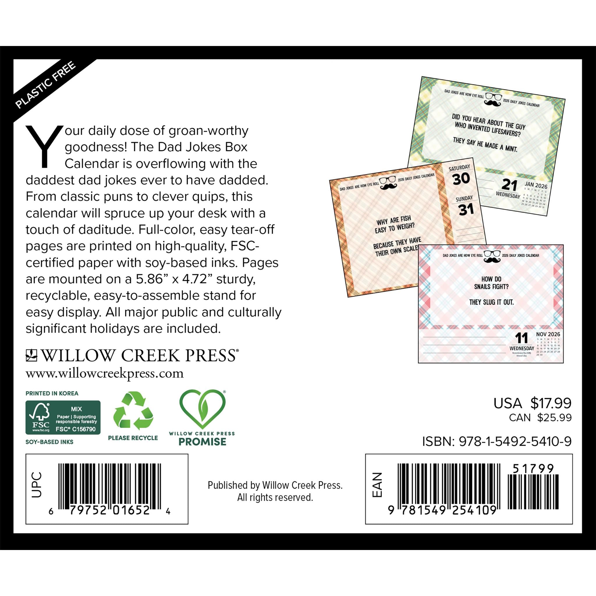 Dad Jokes Are How Eye Roll 2026 Box Calendar - Online Only