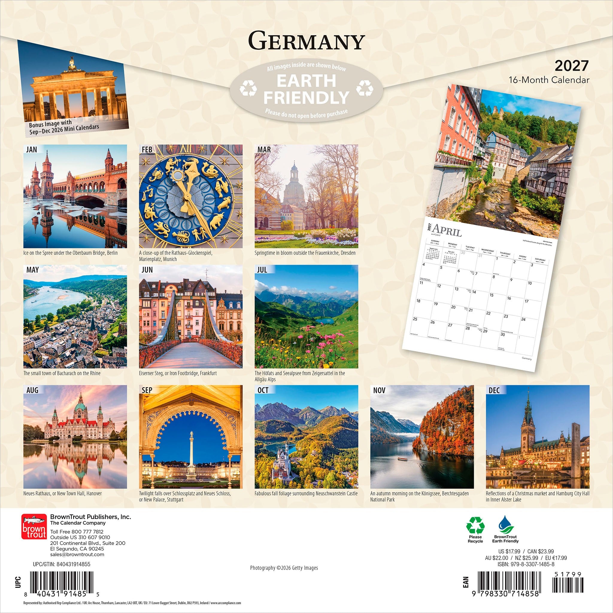 Germany 2027 Wall Calendar