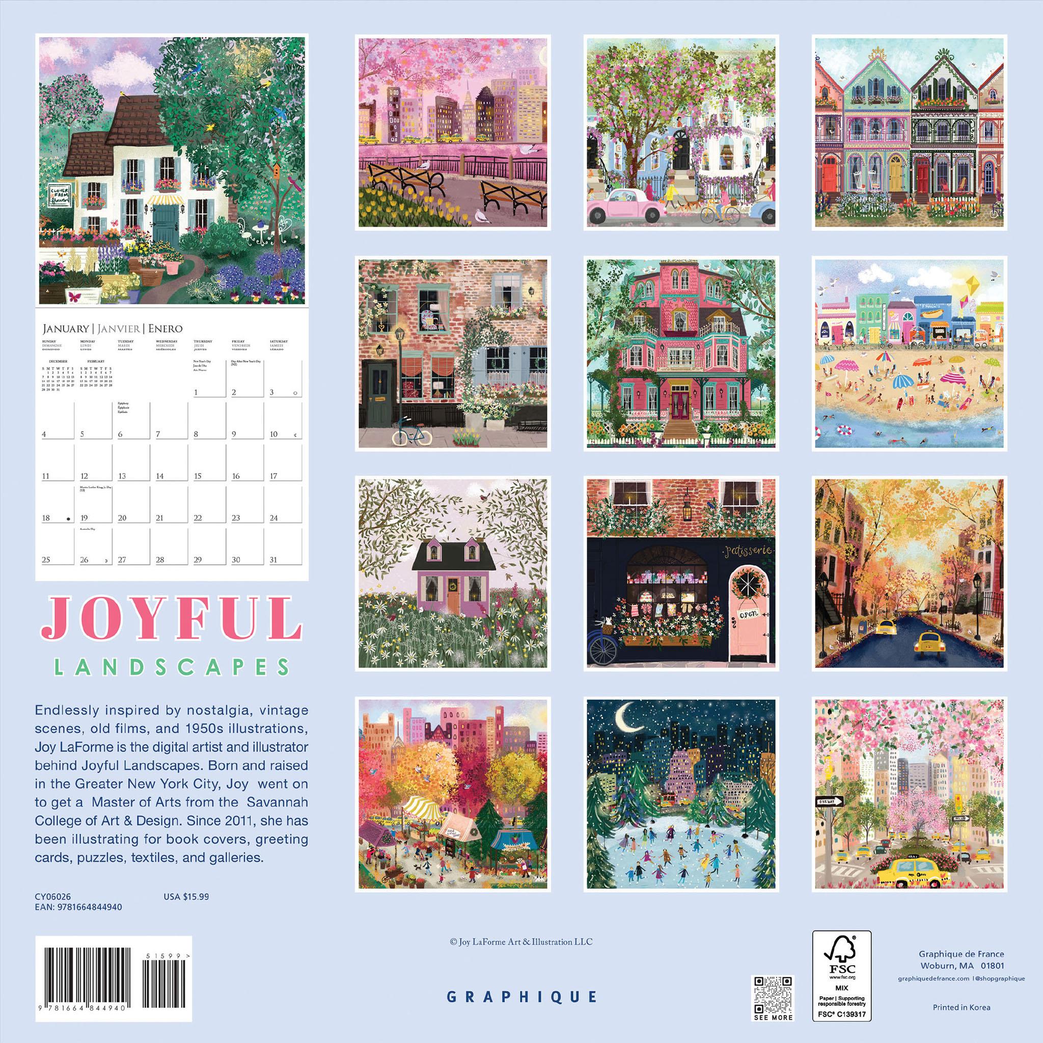 Joyful Landscapes 2026 Wall Calendar