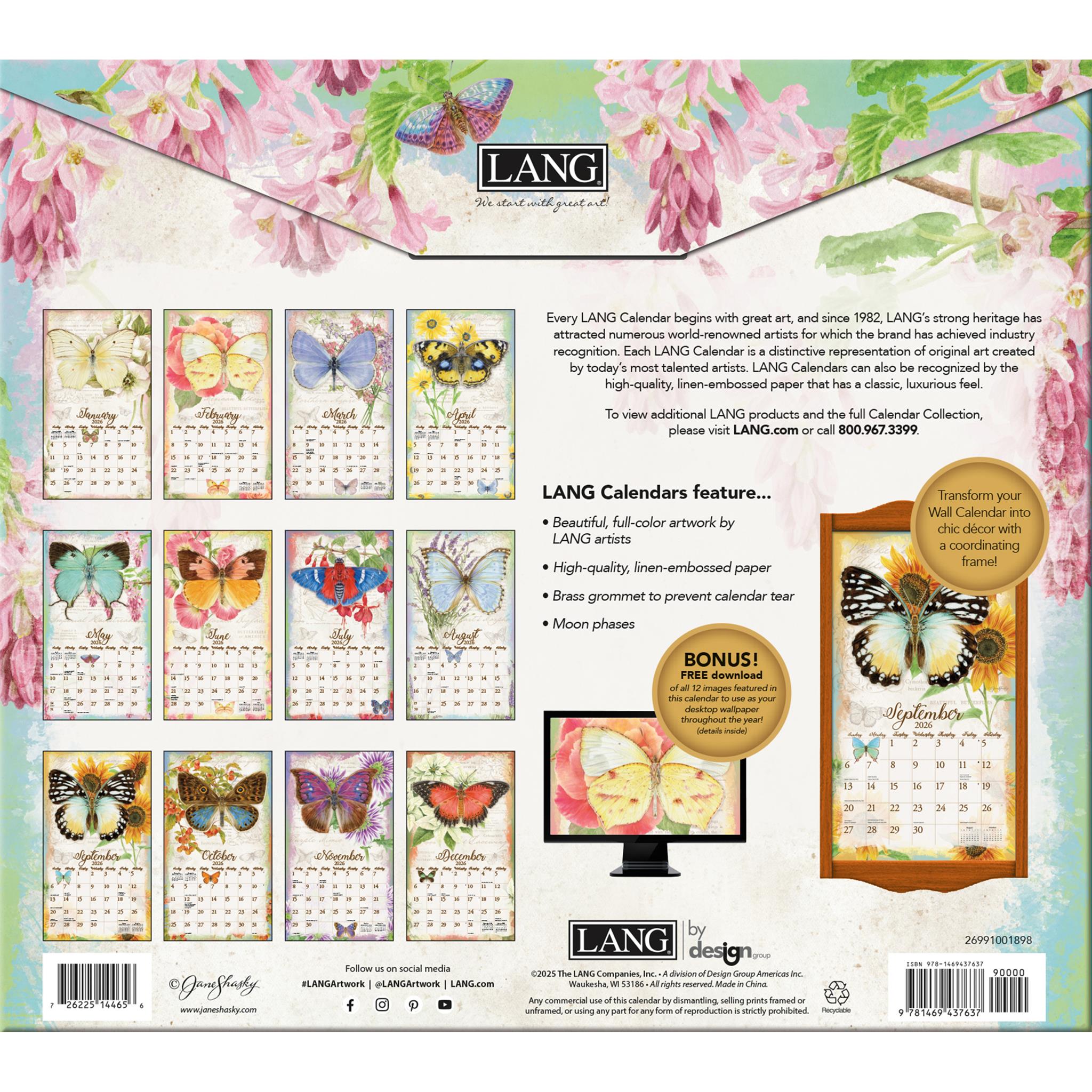 Butterflies 2026 Deluxe Wall Calendar - Online Only