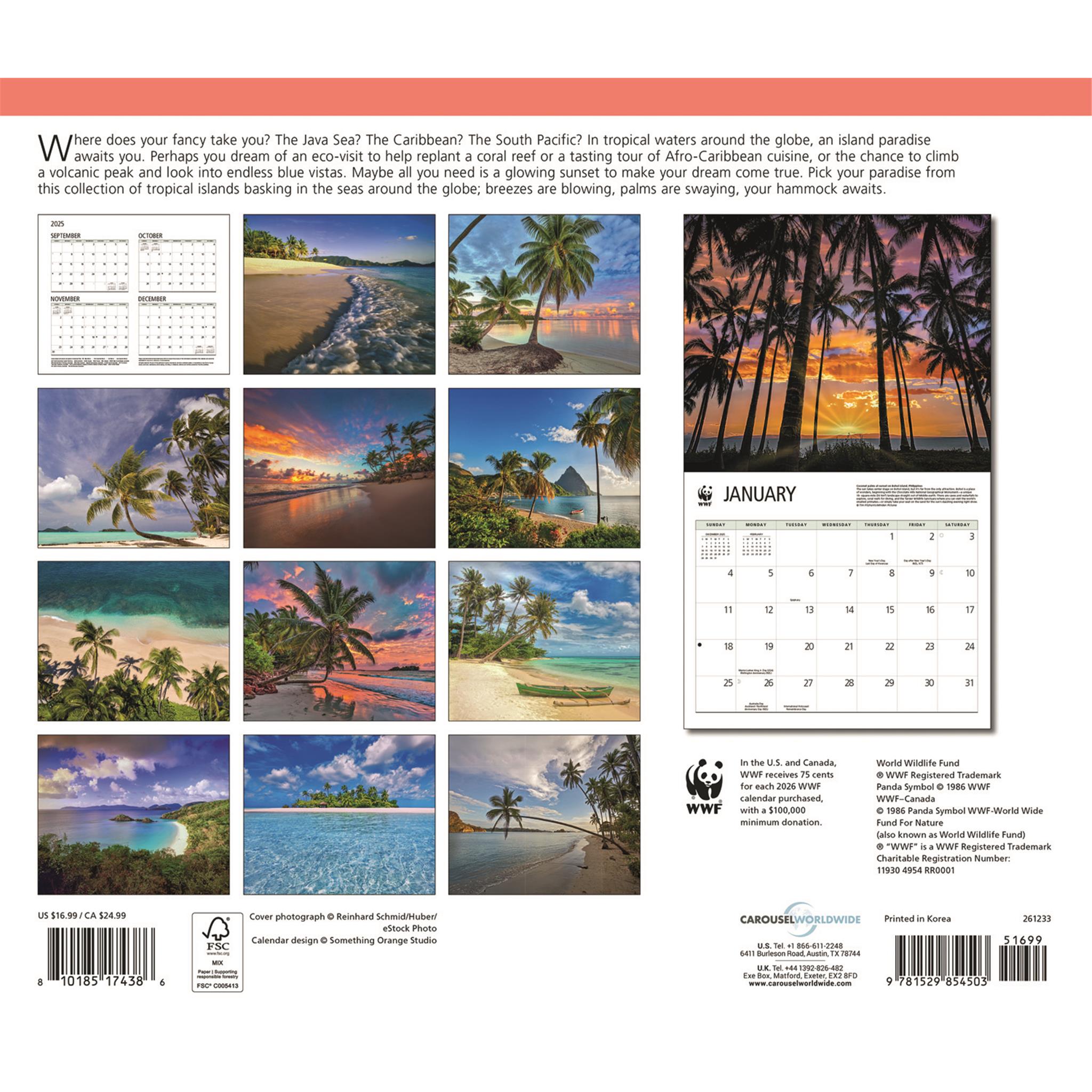 World Wildlife Fund Islands 2026 Wall Calendar - Calendar Club Canada