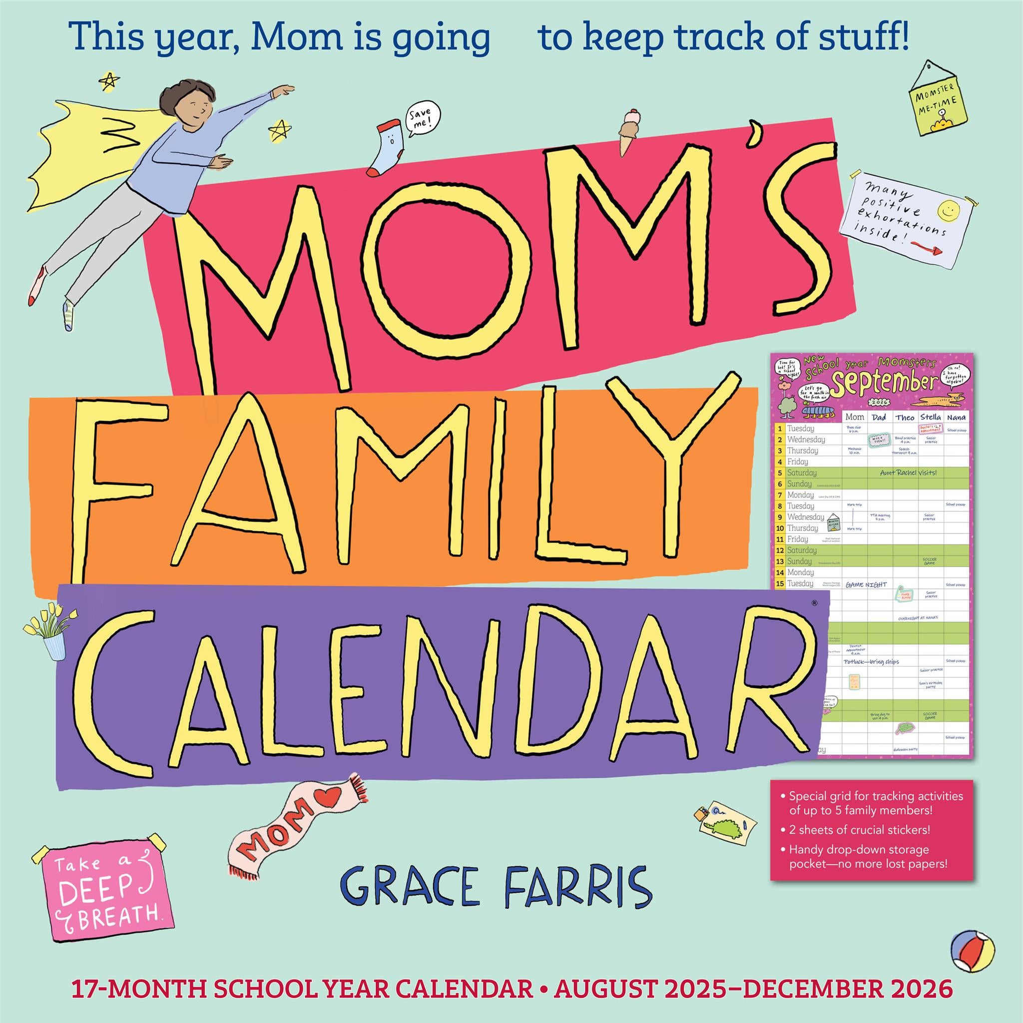 Moms Family 2025-2026 Wall Calendar