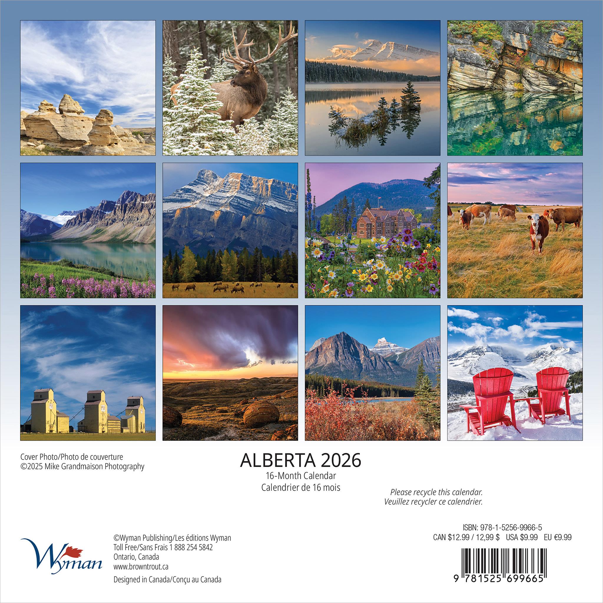 Alberta 2026 Mini Calendar