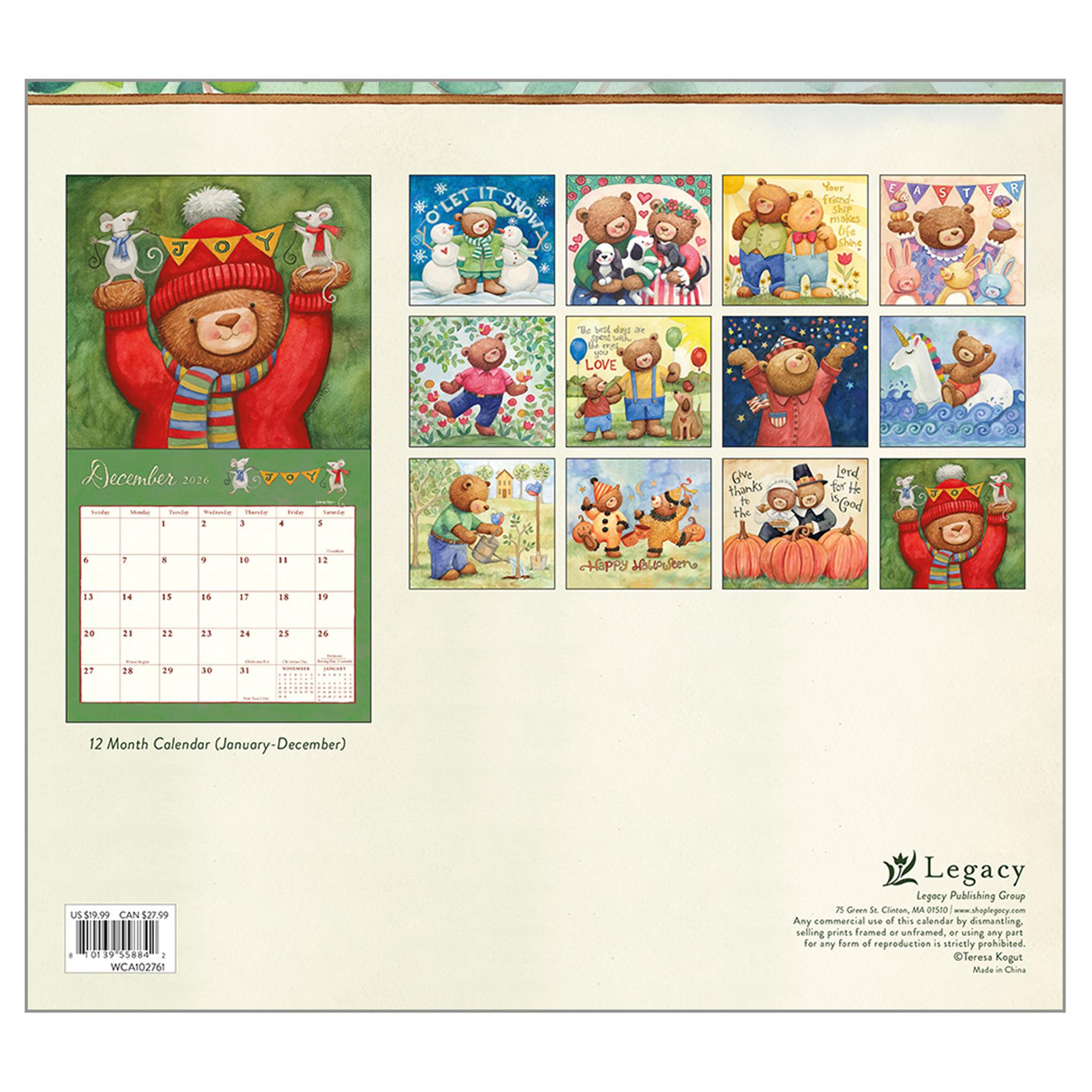 Bears 2026 Deluxe Wall Calendar