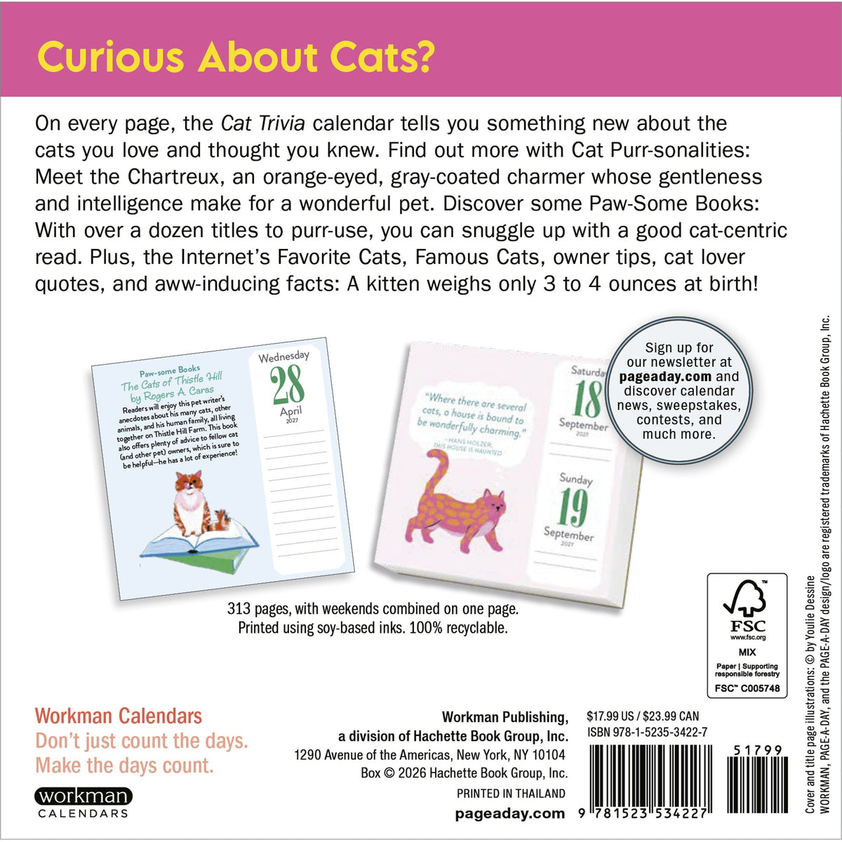 Cat Trivia 2027 Box Calendar
