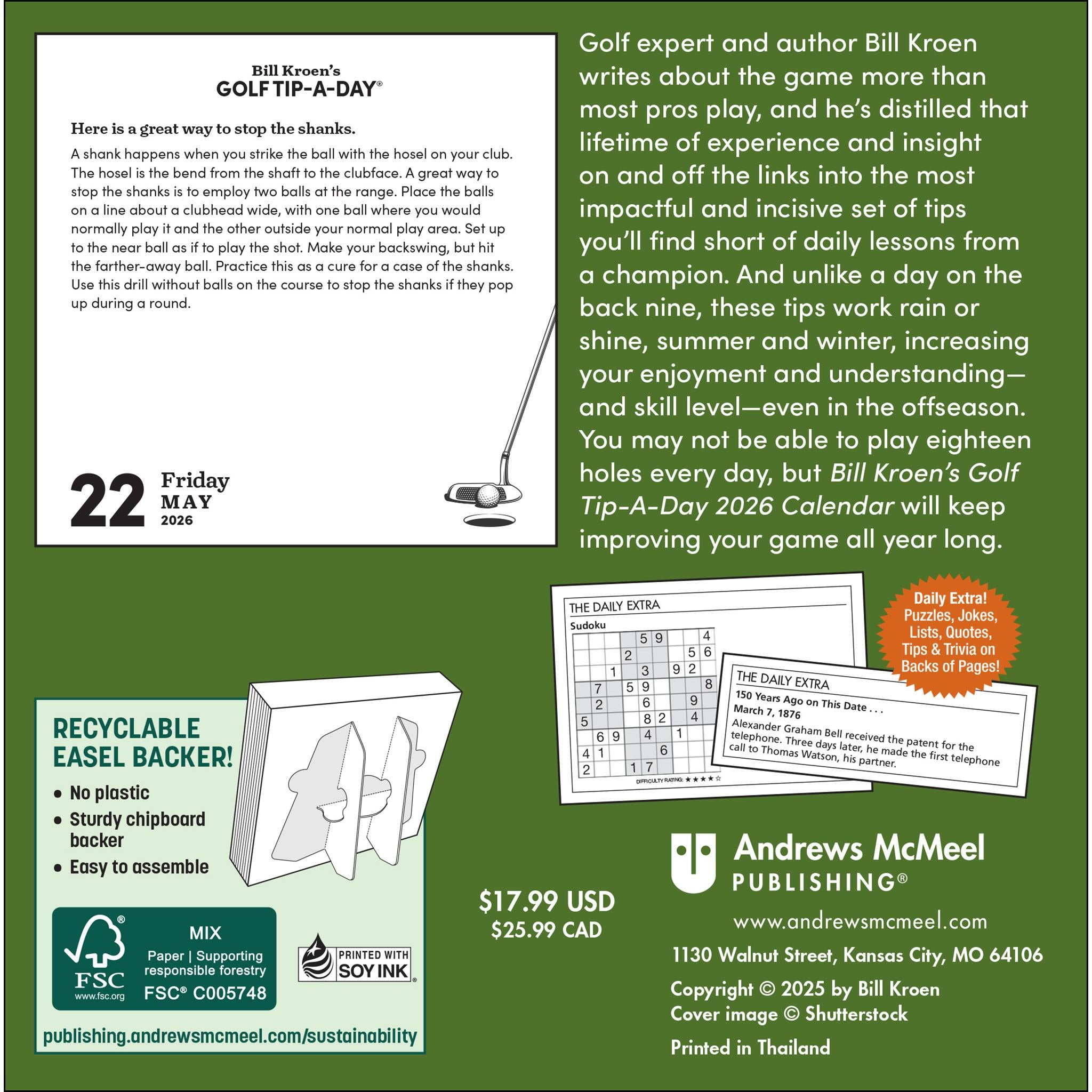 Bill Kroen's Golf Tip-A-Day 2026 Box Calendar