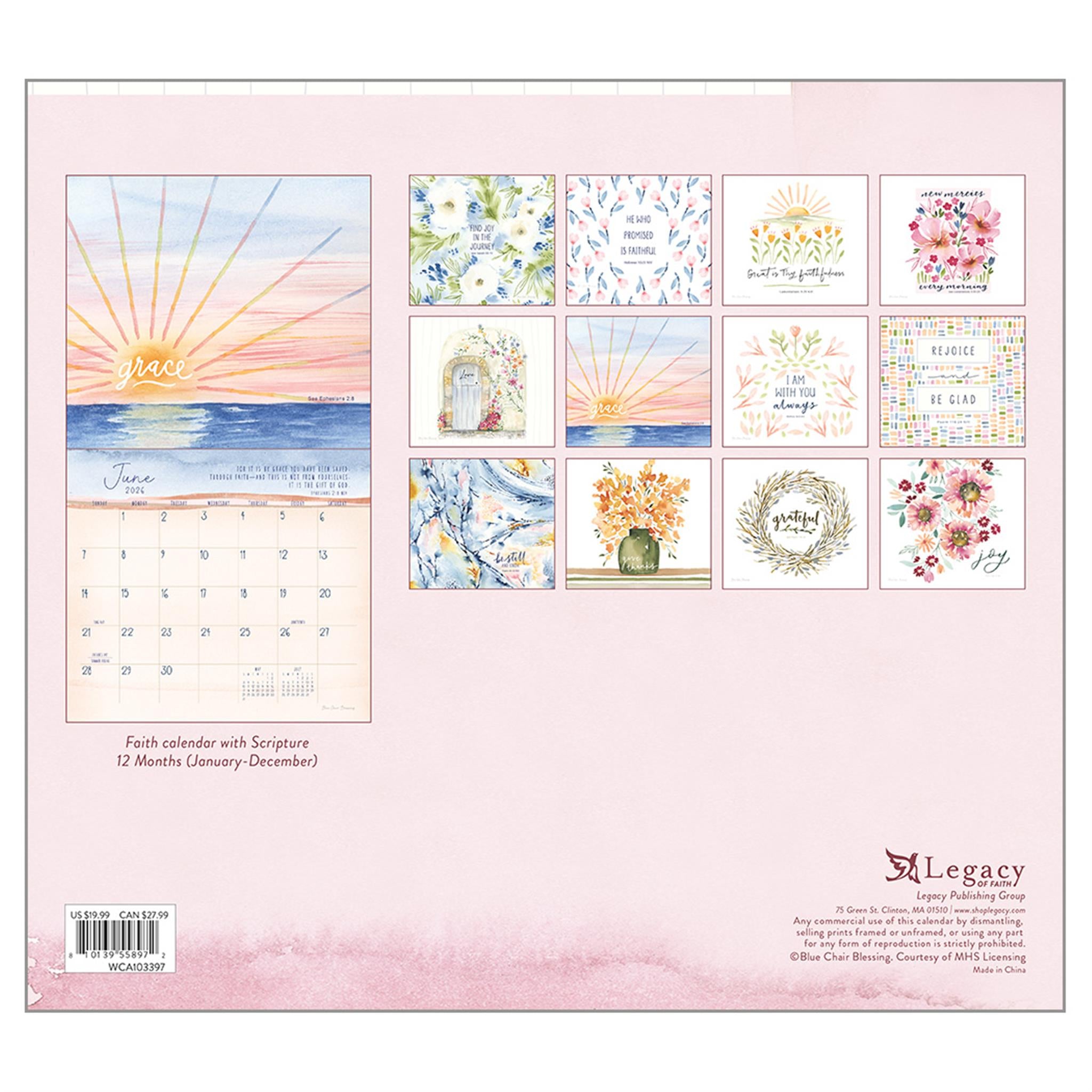 Grace Upon Grace 2026 Deluxe Wall Calendar - Online Only