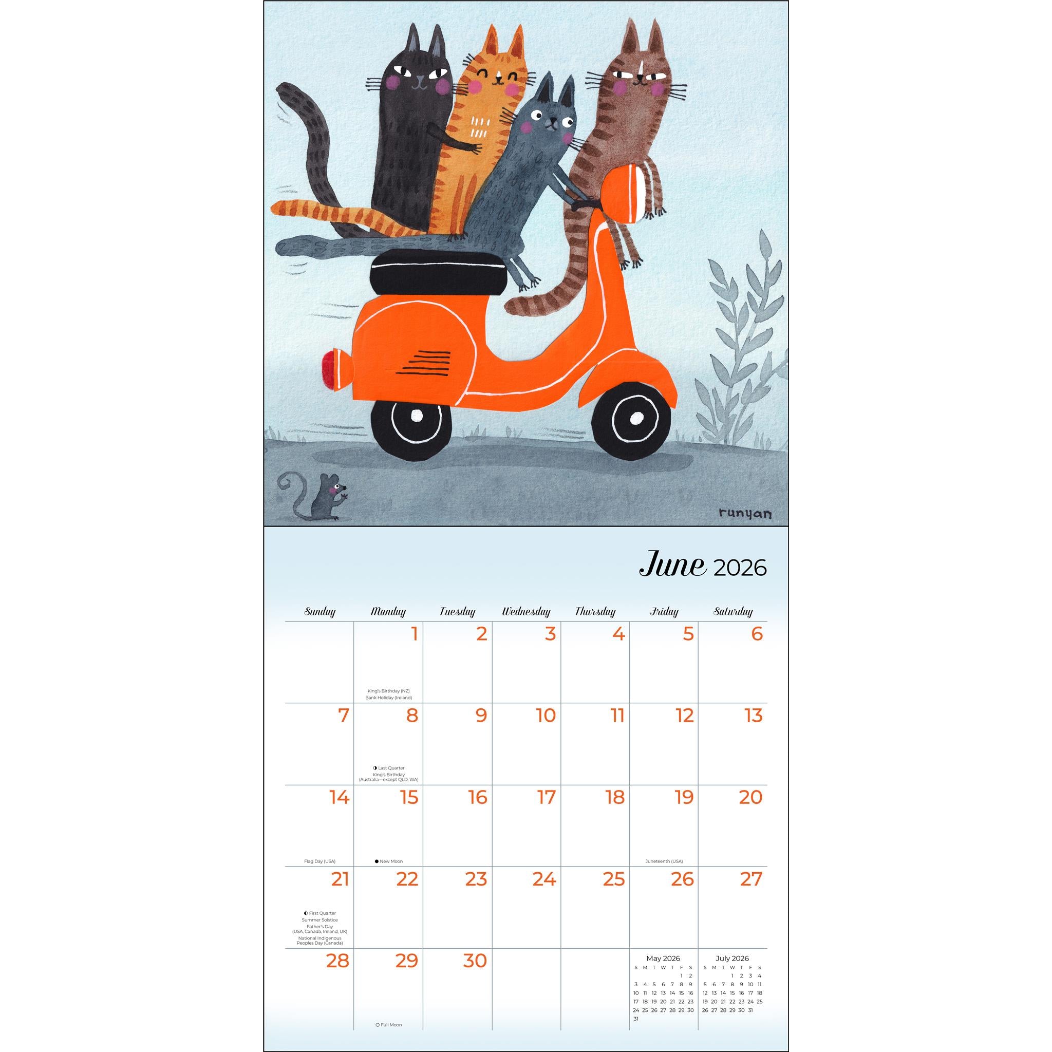 Feline 2026 Wall Calendar