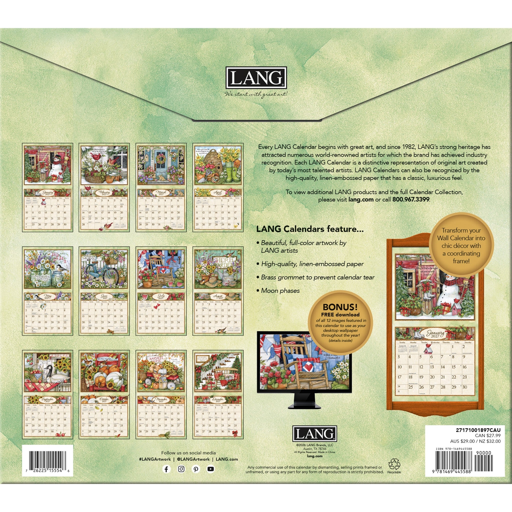 Bountiful Blessings Special Edition with Print 2027 Wall Calendar