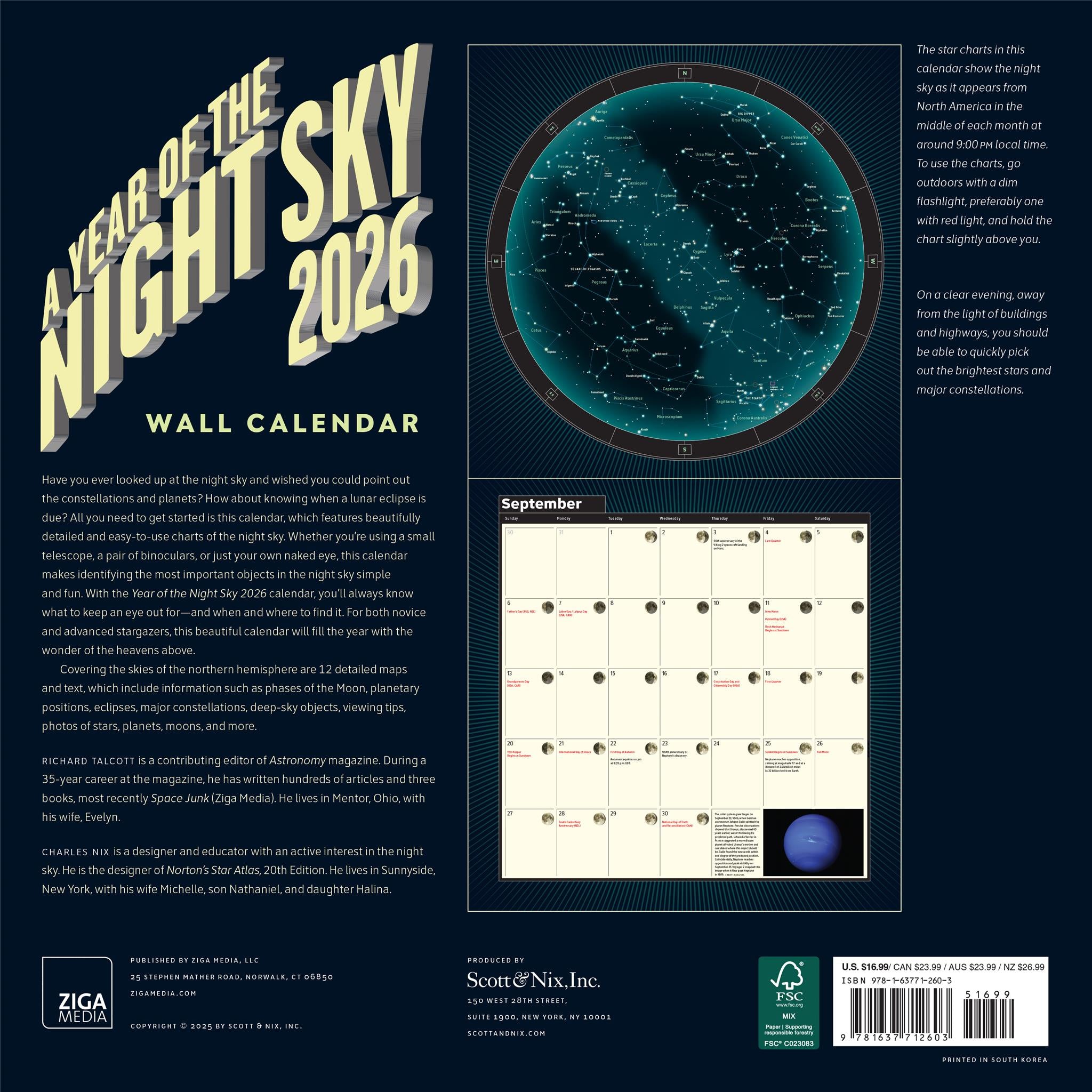 Year Of The Night Sky 2026 Wall Calendar