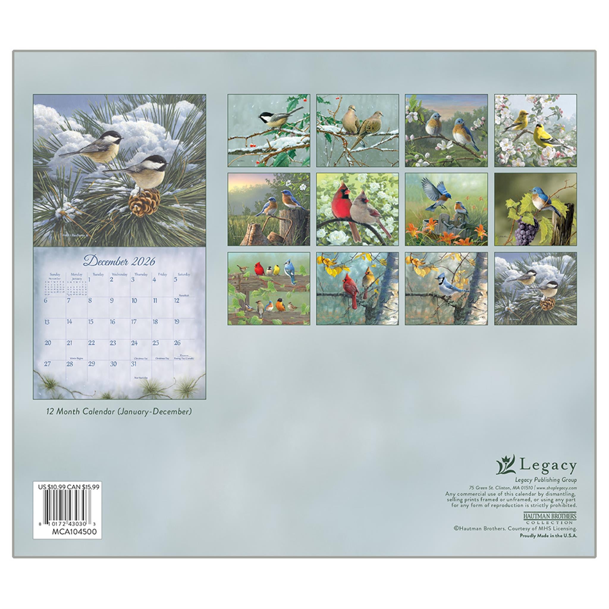 Songbirds Mini 2026 Calendar