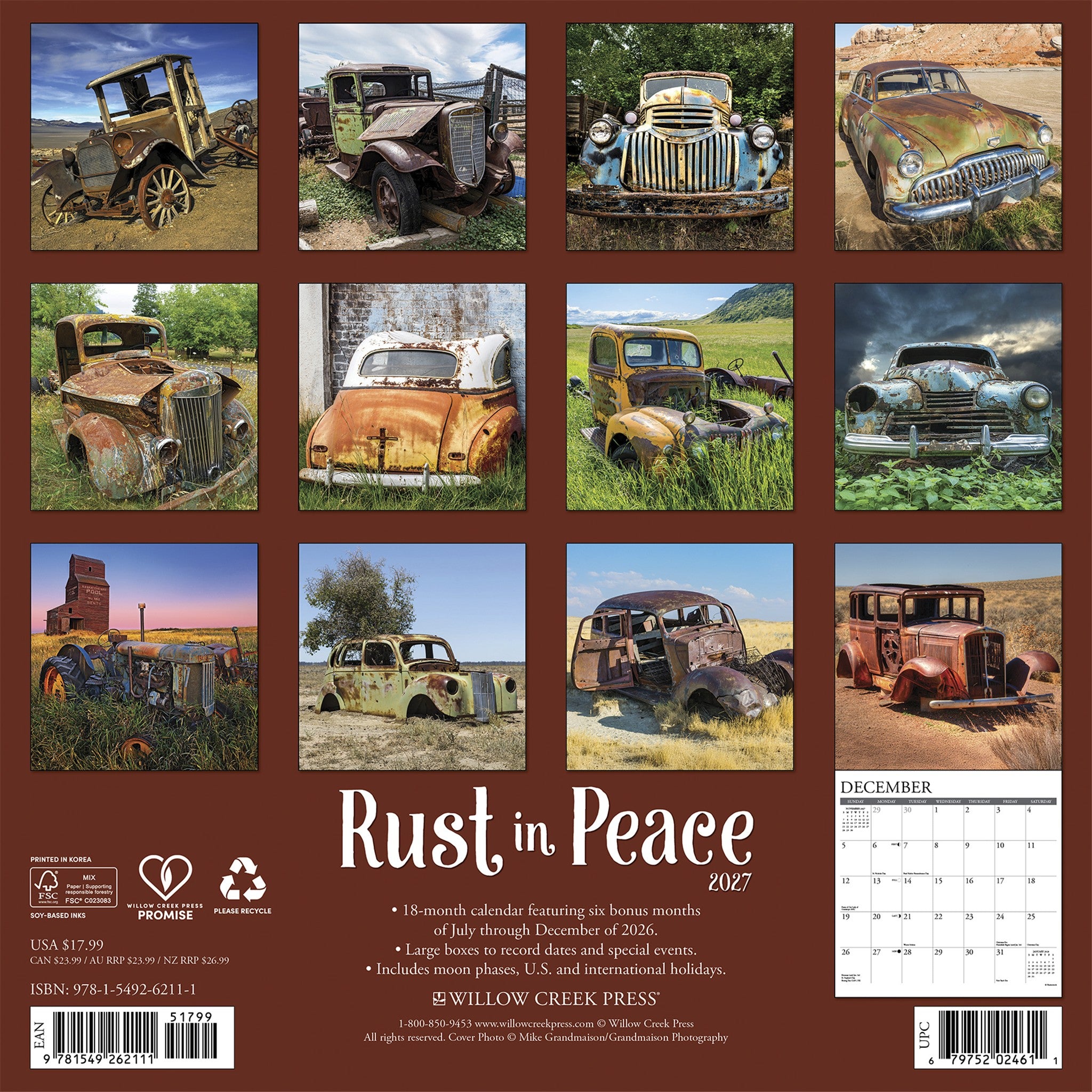 Rust in Peace 2027 Wall Calendar